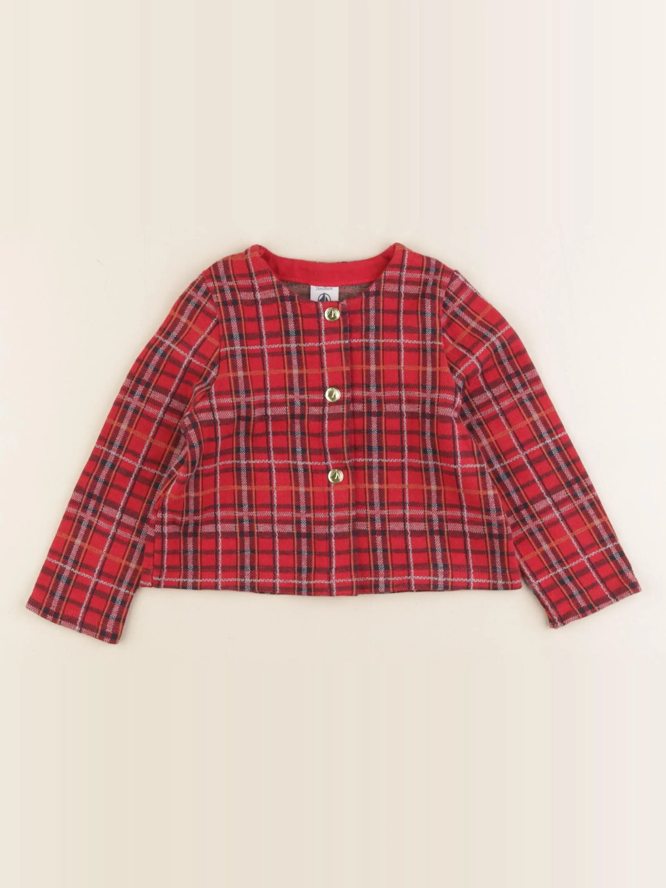 Petit Bateau - sweat rouge - 24 mois