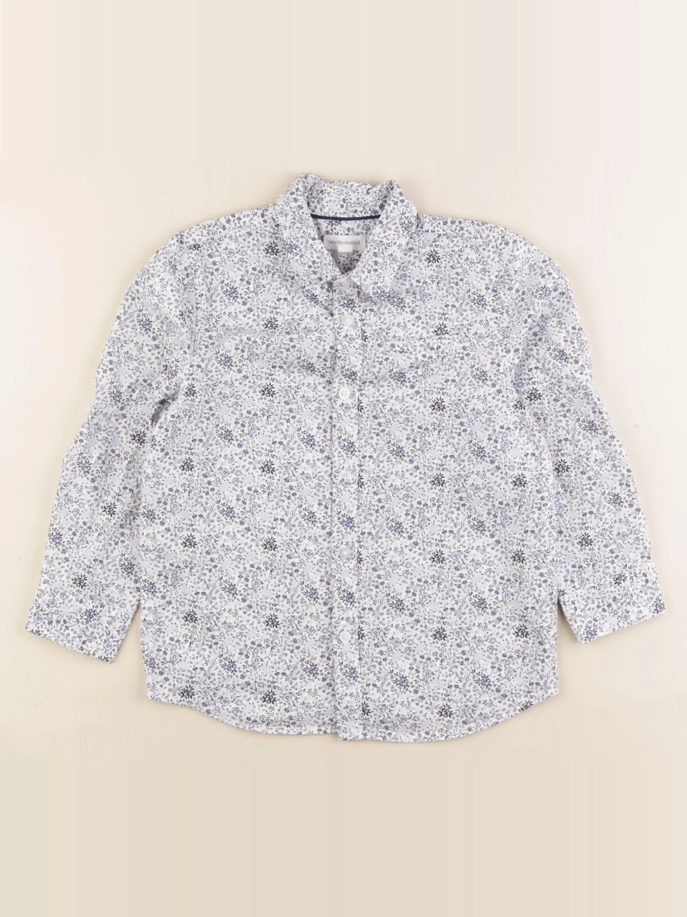 Vertbaudet - chemise bleu, blanc - 5 ans