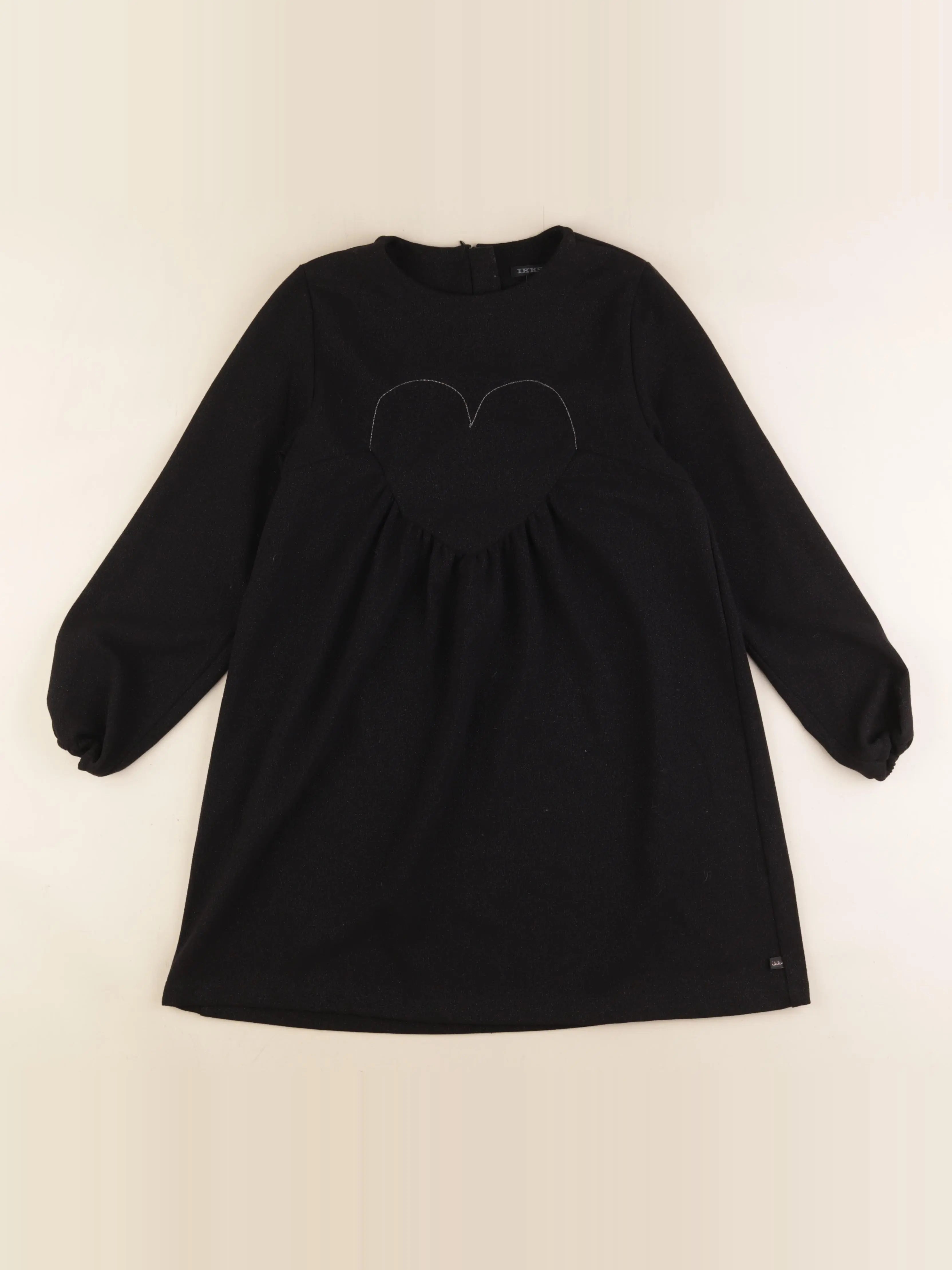 IKKS - robe argent, noir - 10 ans