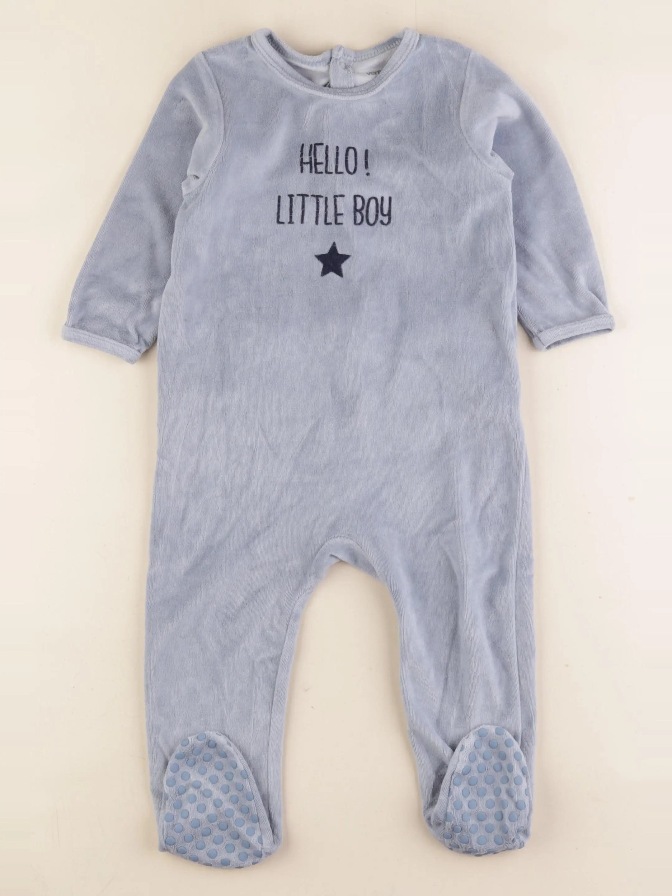 Vertbaudet - pyjama velours bleu - 18 mois