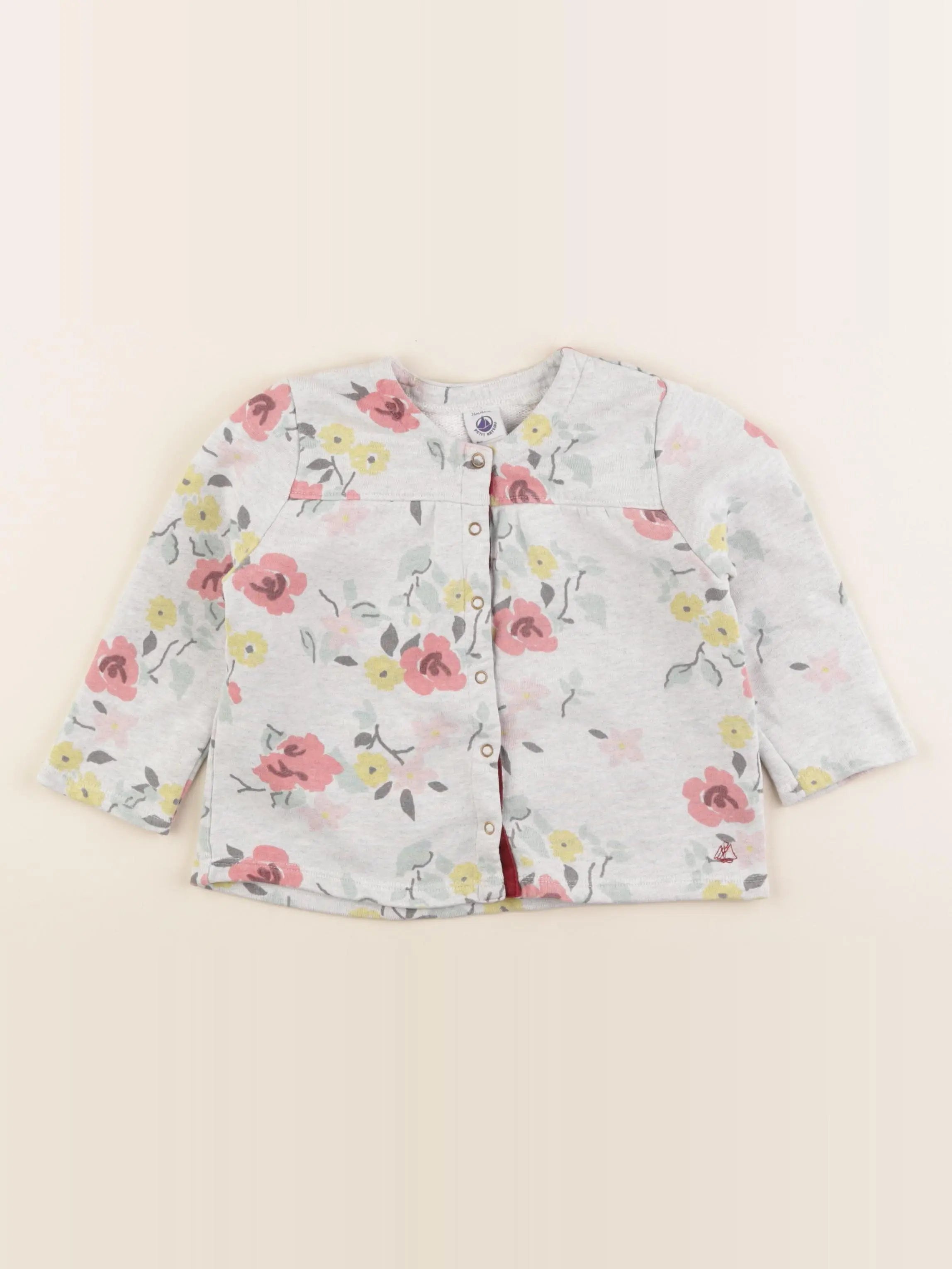 Petit Bateau - sweat gris - 24 mois