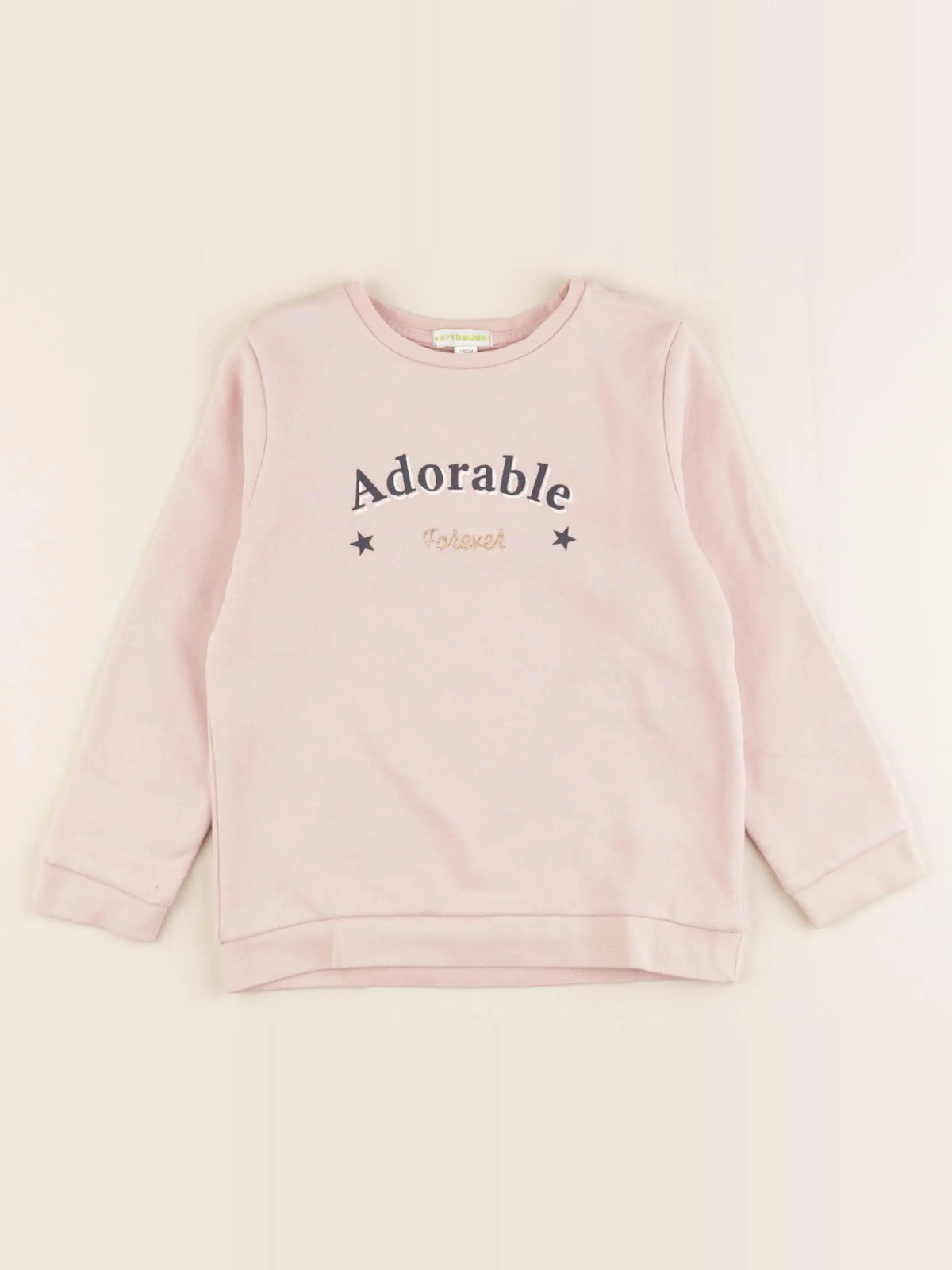 Vertbaudet - sweat rose - 6 ans