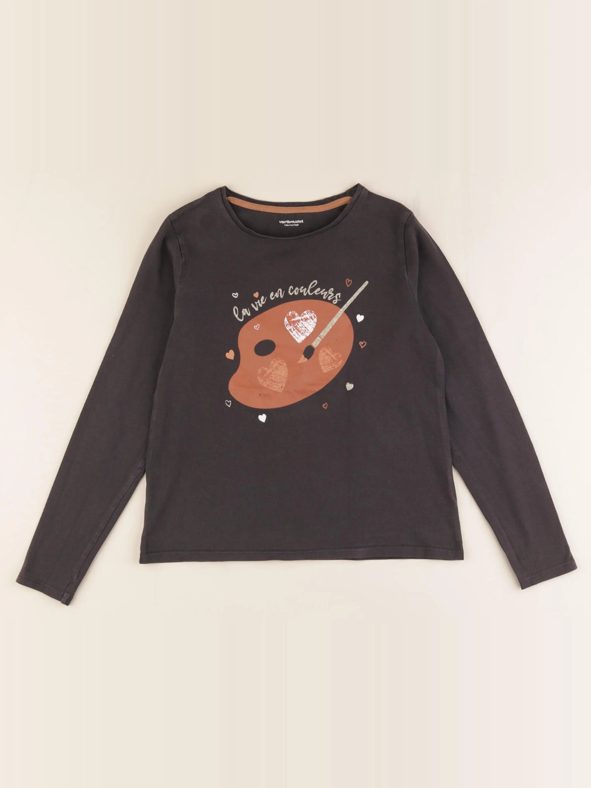 Vertbaudet - tee-shirt gris - 10 ans
