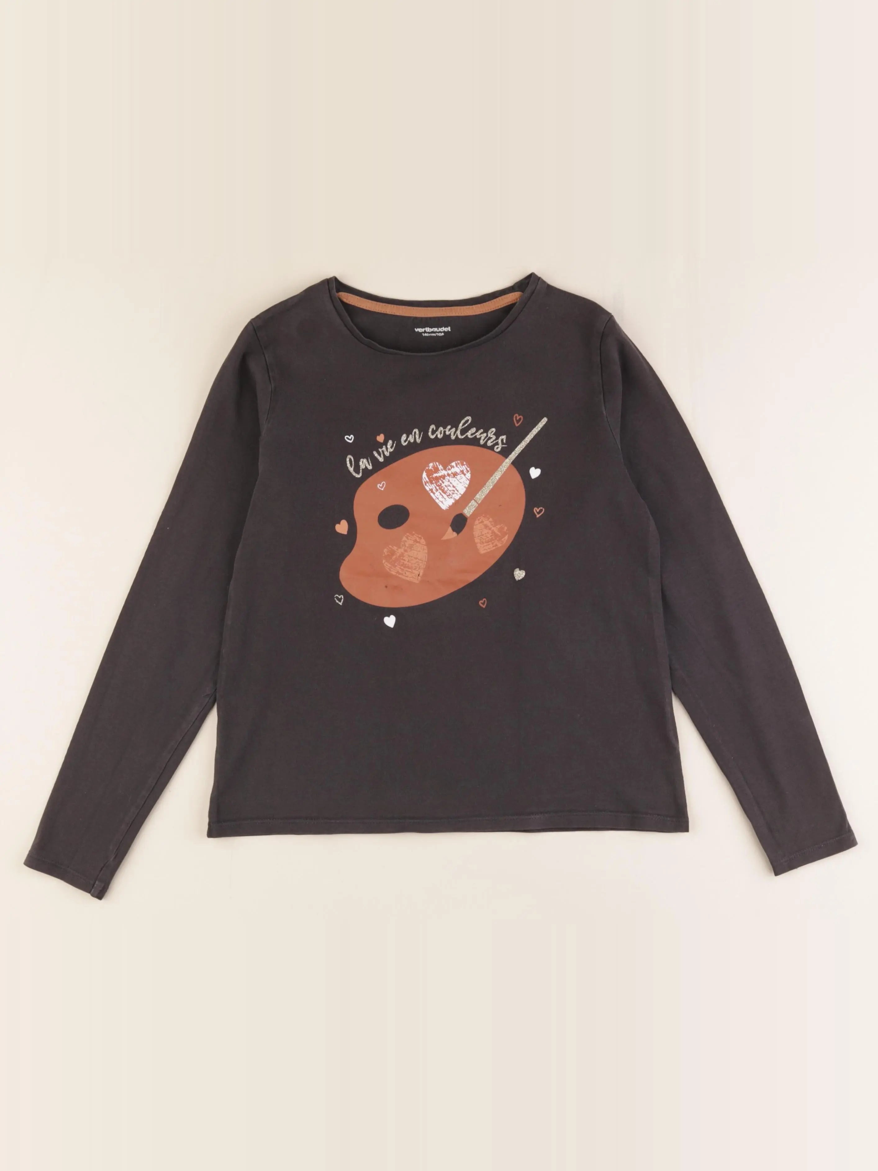 Vertbaudet - tee-shirt gris - 10 ans