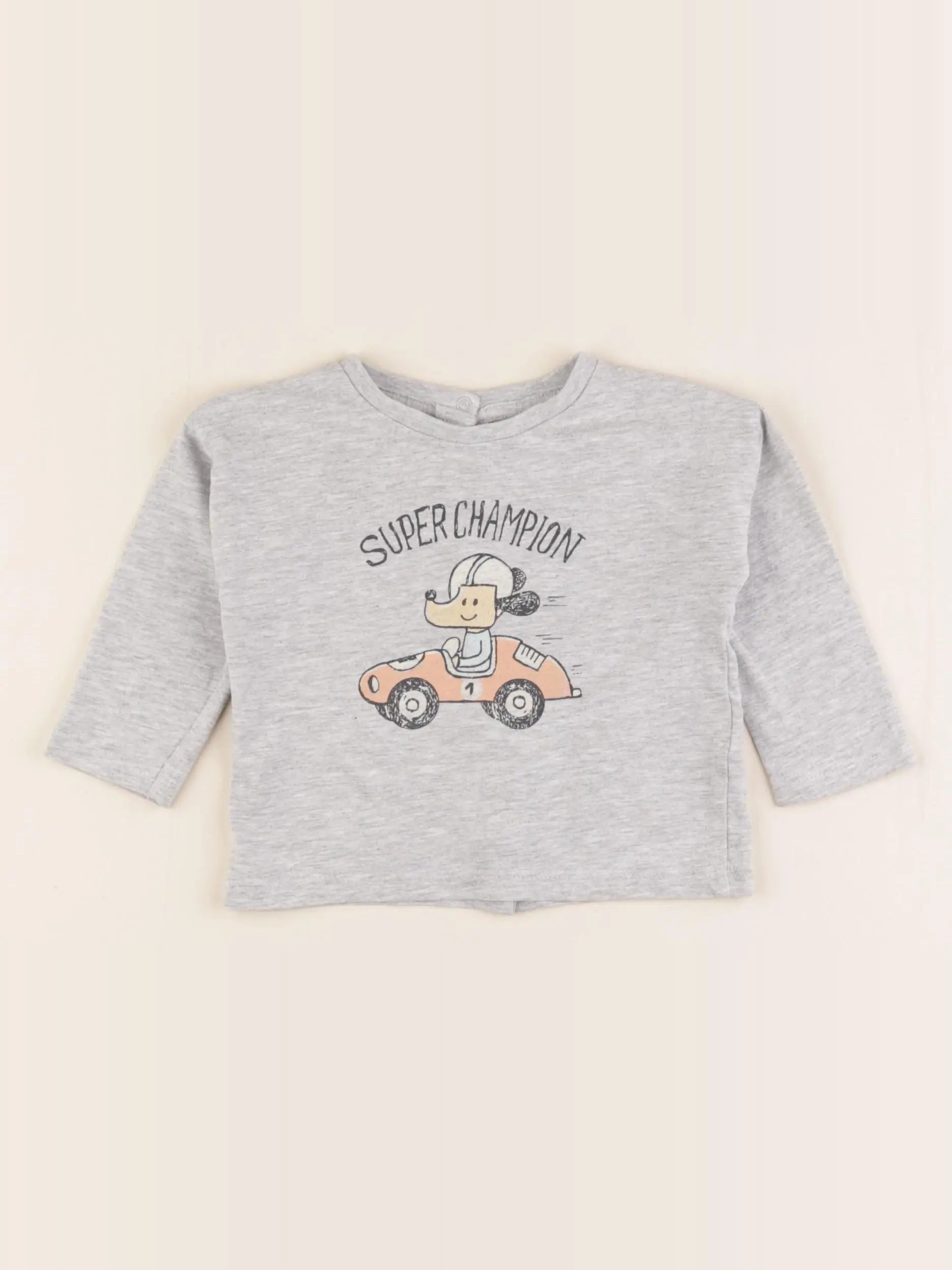 Vertbaudet - tee-shirt gris - 9 mois