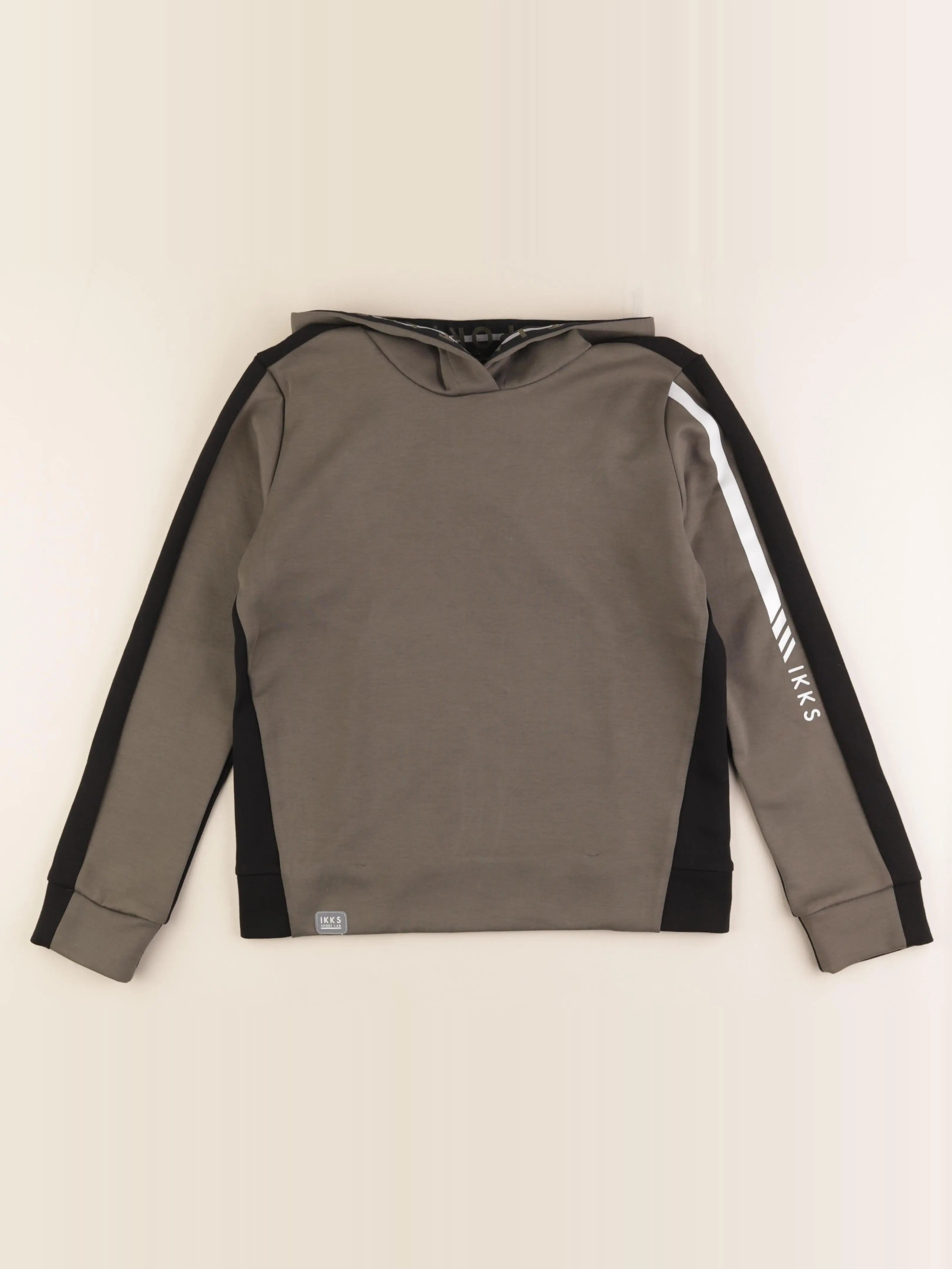 IKKS - sweat marron, noir - 12 ans