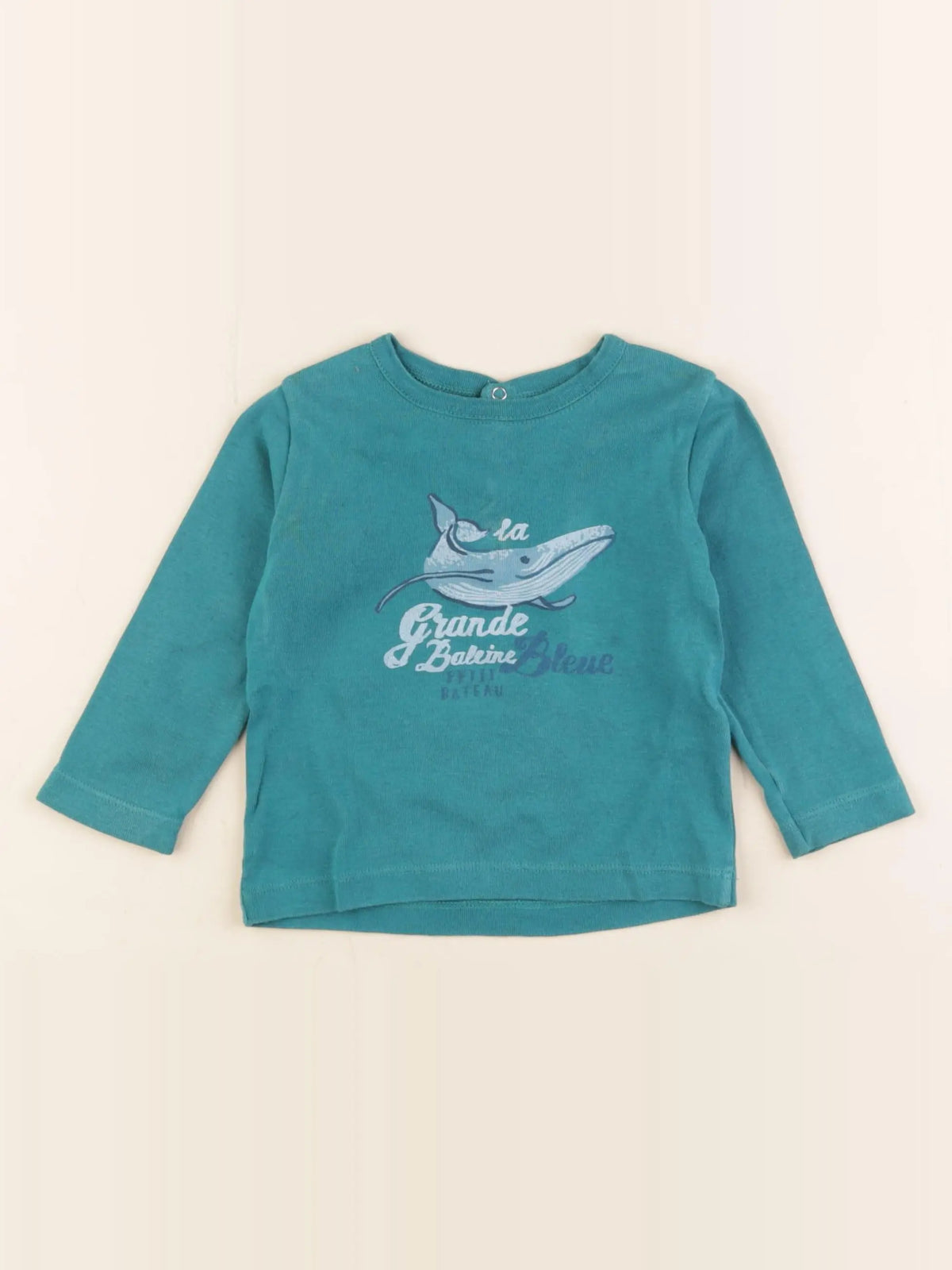Petit Bateau - tee-shirt vert - 12 mois