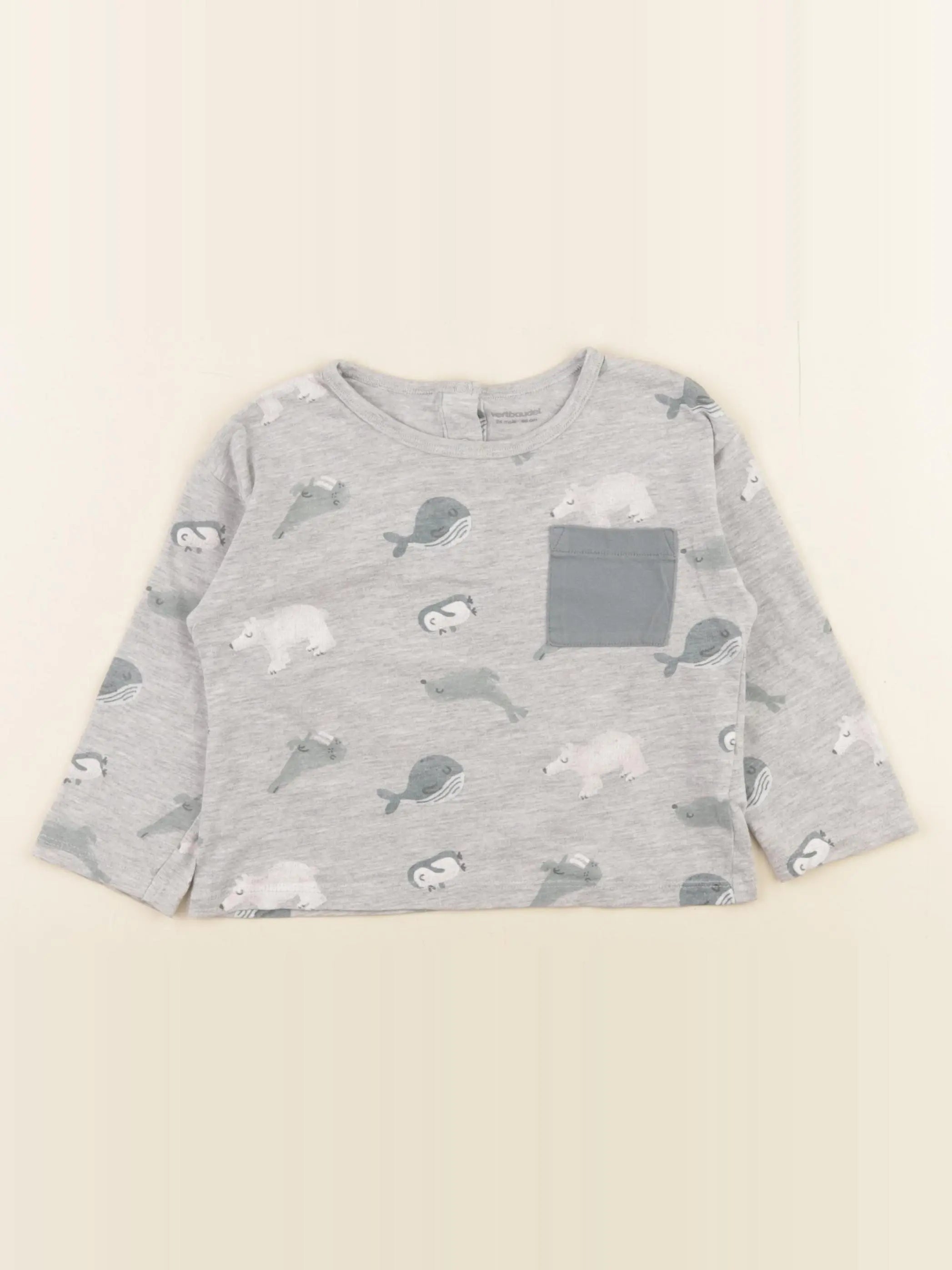 Vertbaudet - tee-shirt gris - 24 mois