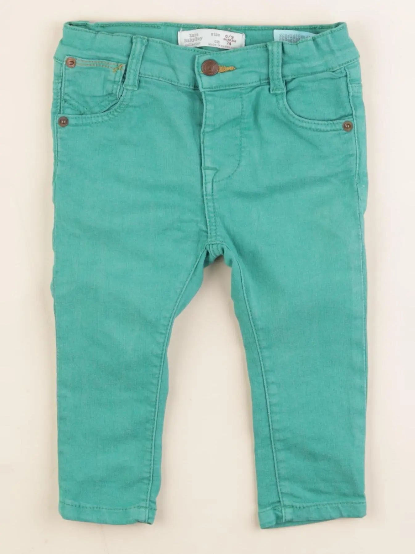 Zara - pantalon vert - 6/9 mois