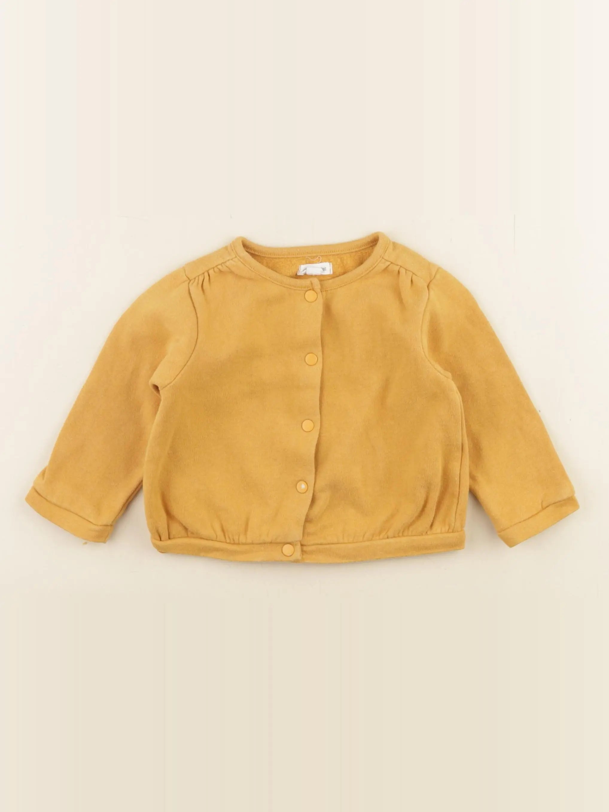 Vertbaudet - sweat jaune - 12 mois