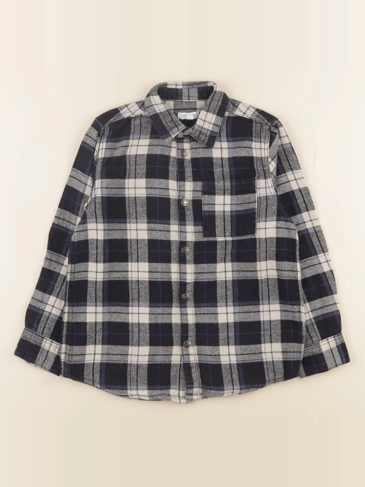 Vertbaudet - chemise bleu, blanc - 8 ans