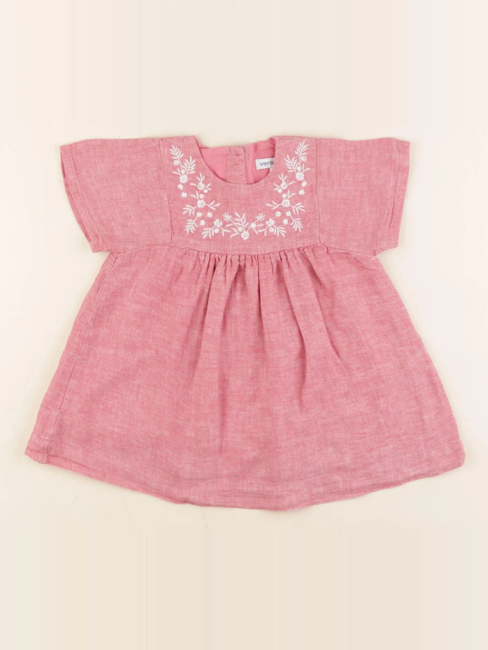Vertbaudet - robe rose - 12 mois