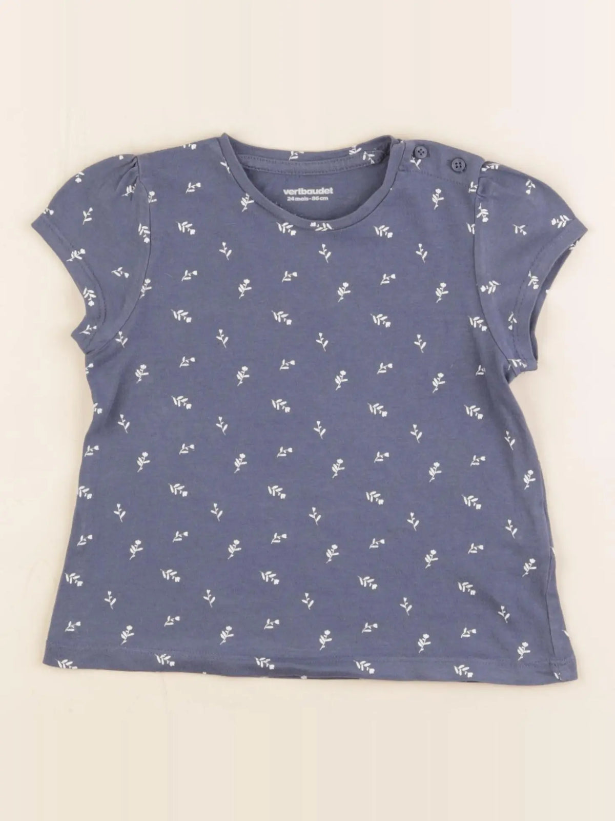 Vertbaudet - tee-shirt bleu - 24 mois