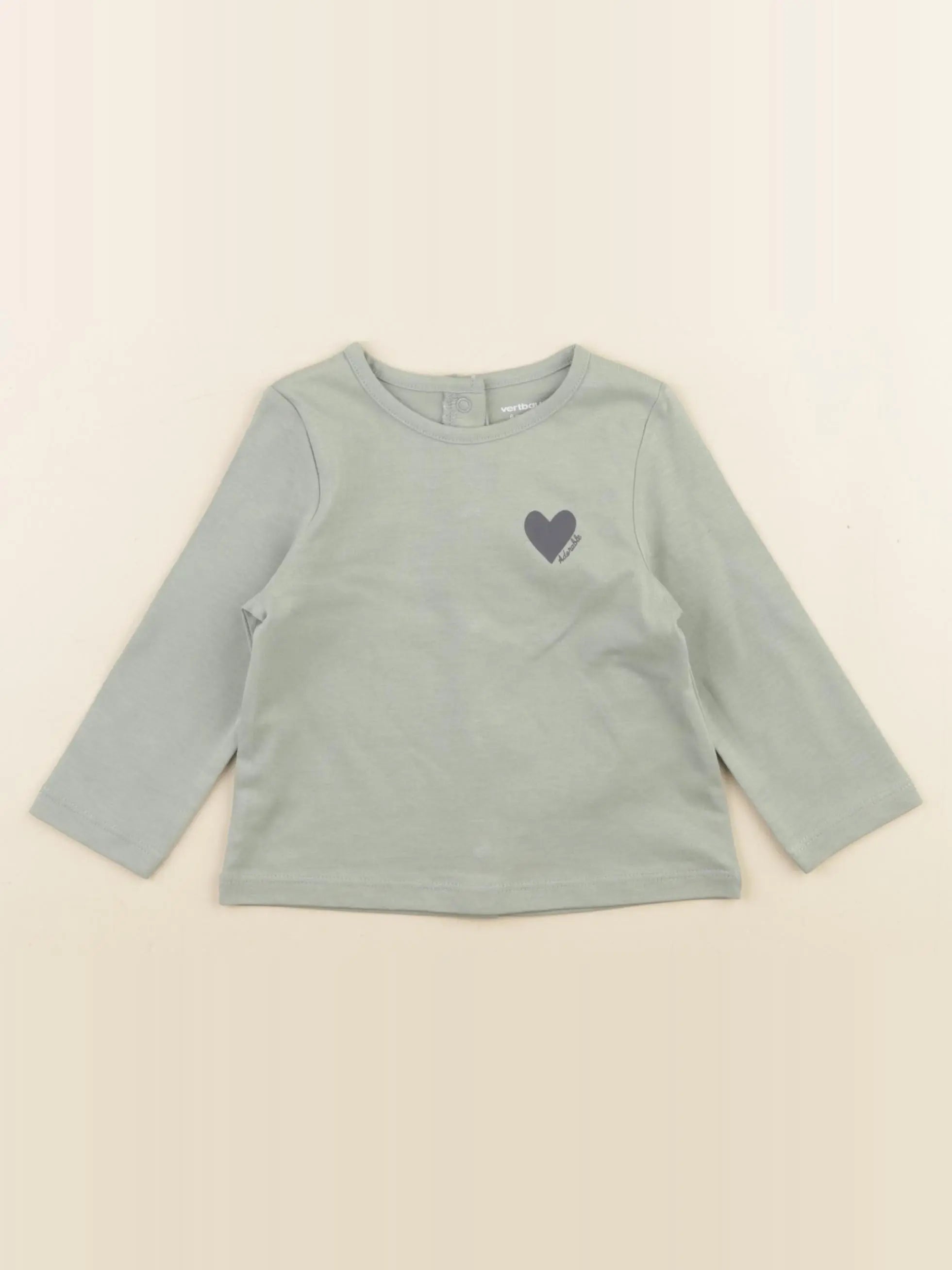 Vertbaudet - tee-shirt vert - 6 mois