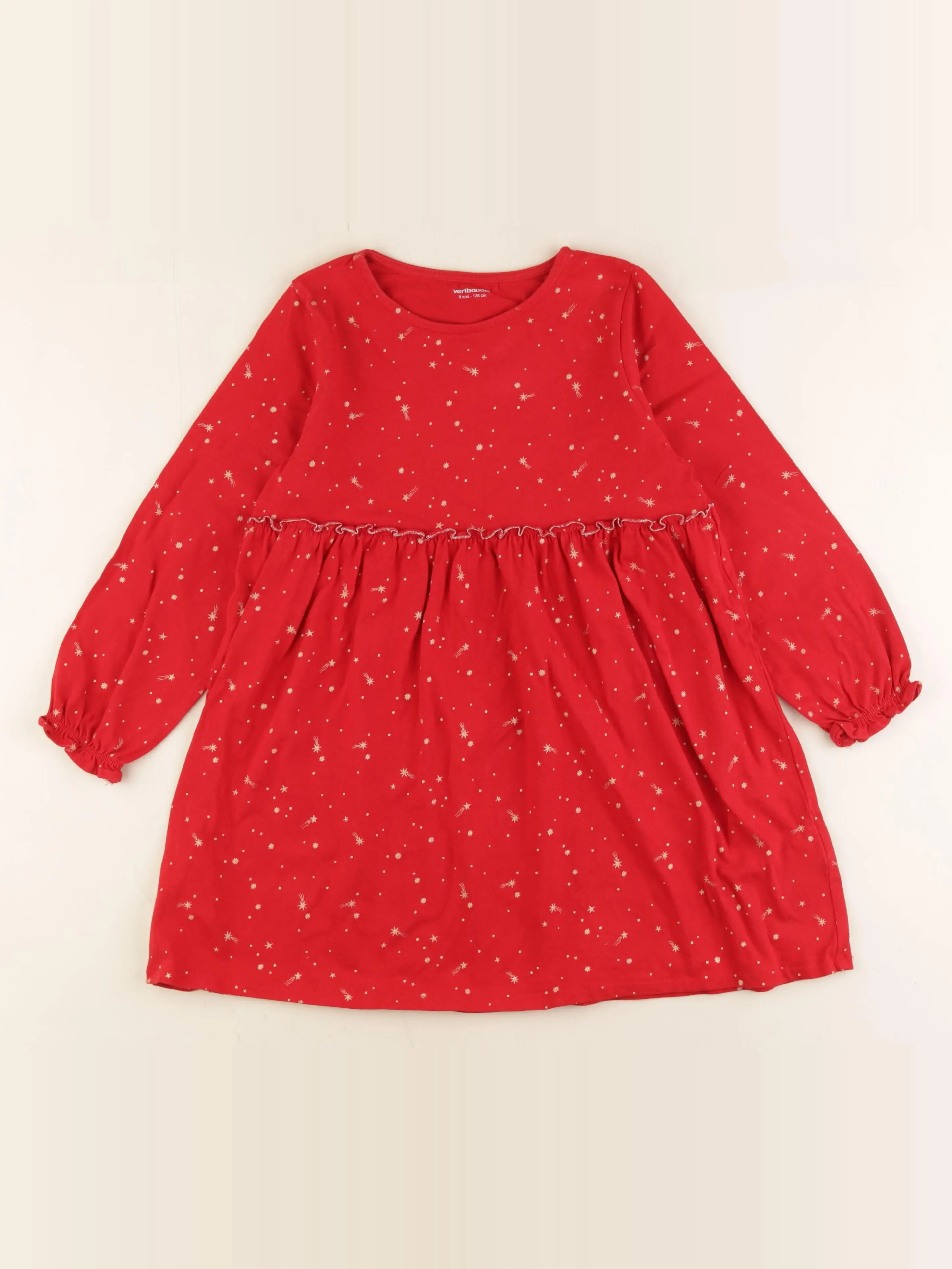 Vertbaudet - robe rouge - 8 ans