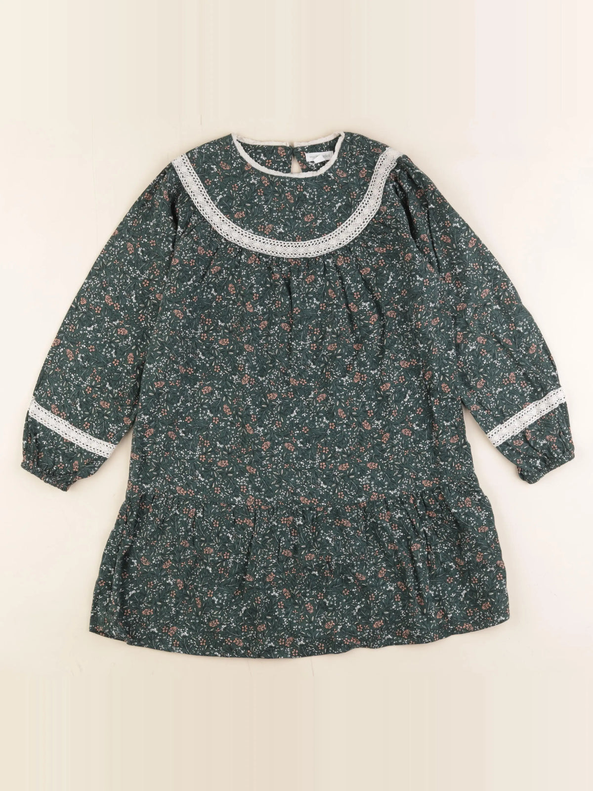 Vertbaudet - robe vert - 8 ans