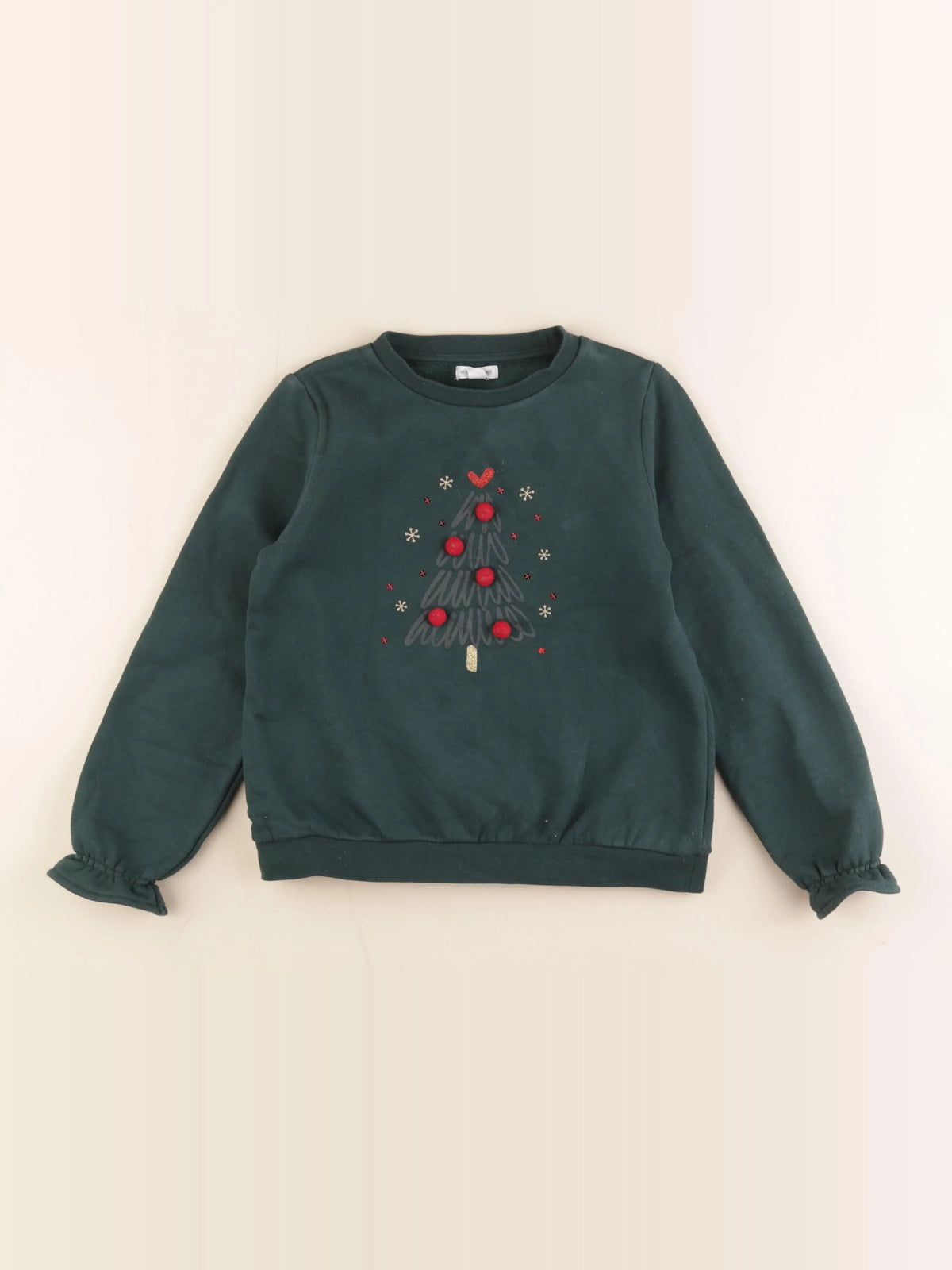 Vertbaudet - sweat vert - 8 ans