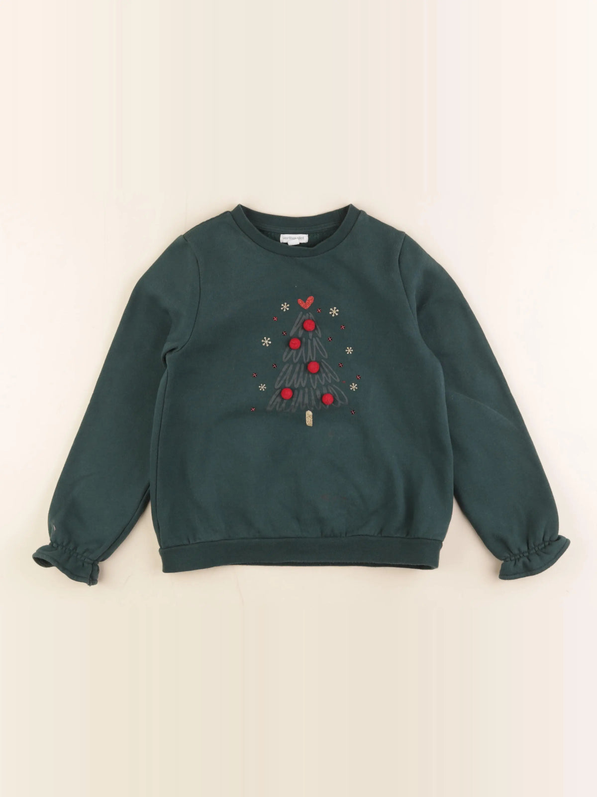 Vertbaudet - sweat vert - 8 ans