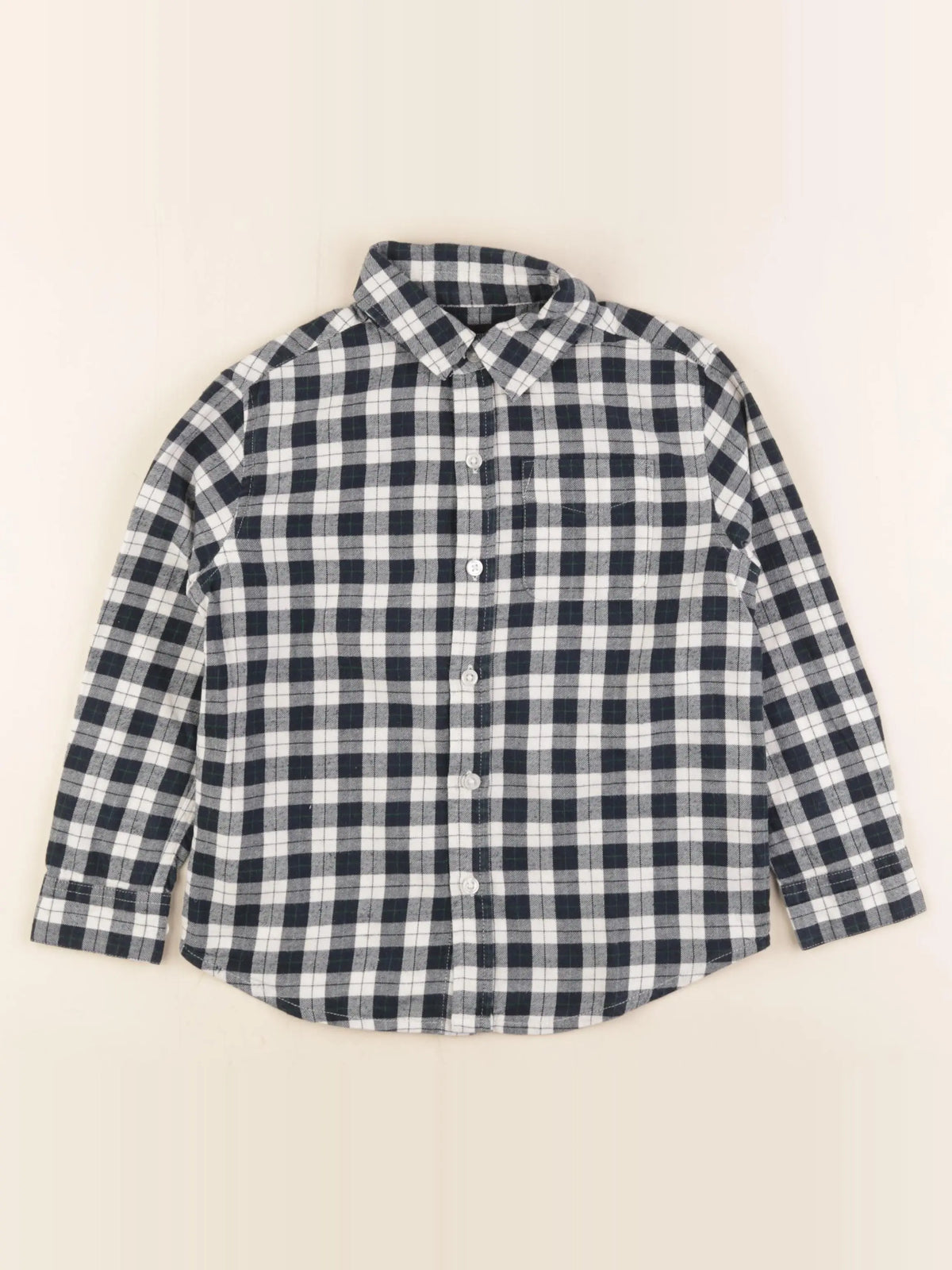 Monoprix - chemise bleu, blanc - 5 ans