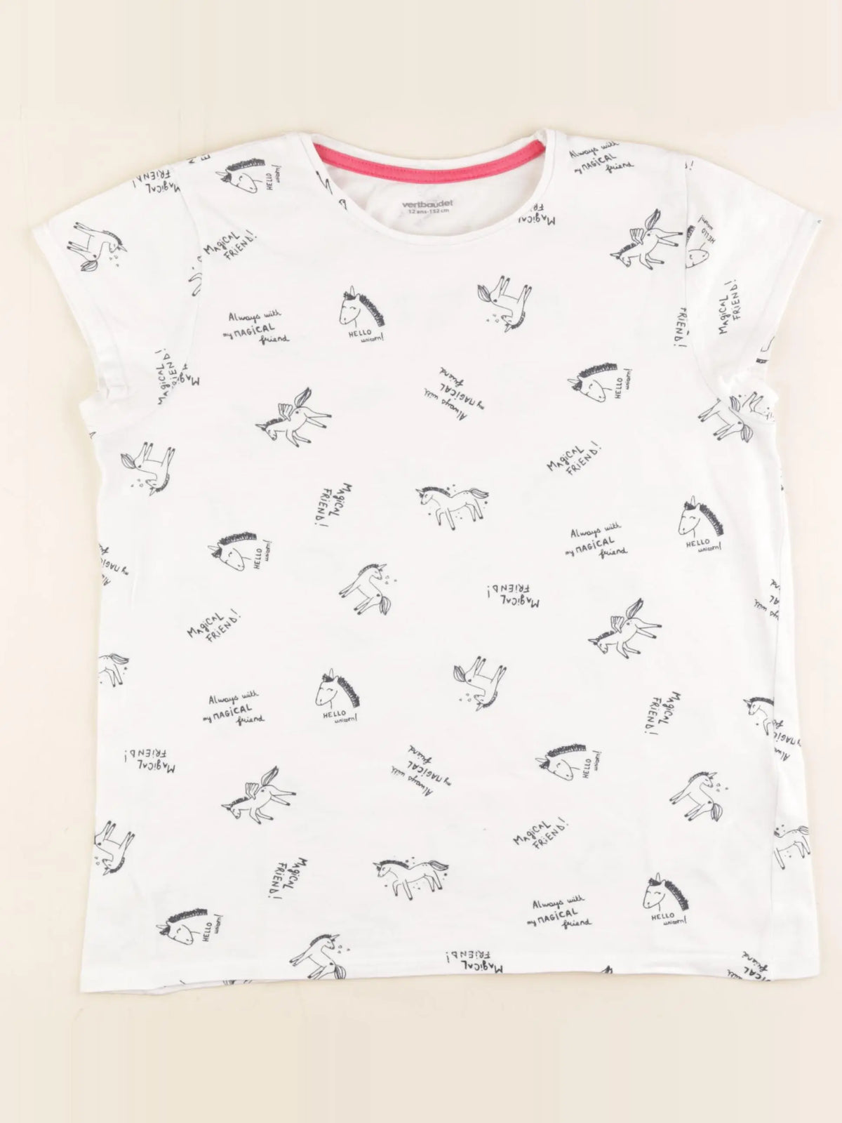 Vertbaudet - tee-shirt blanc - 12 ans