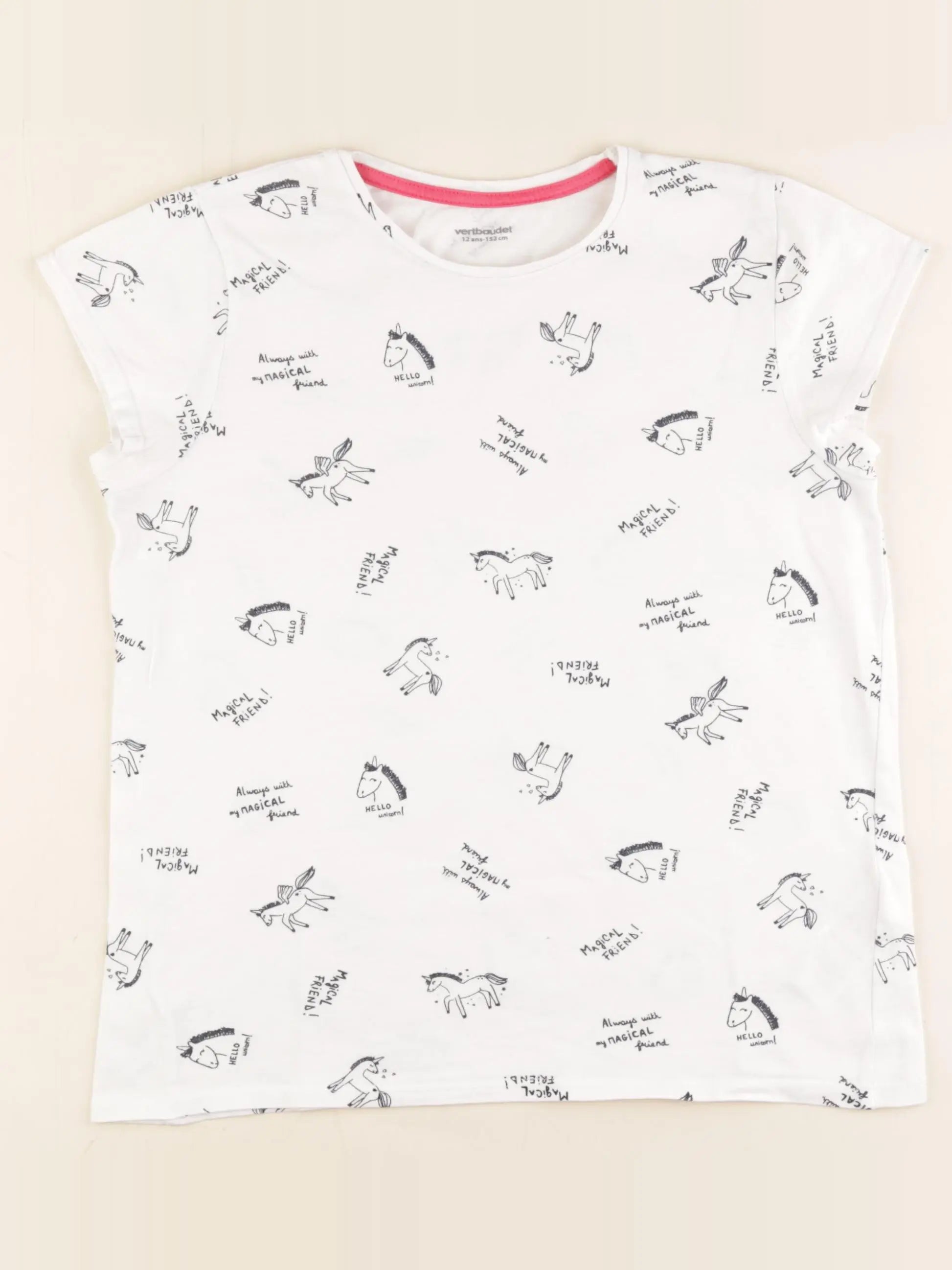 Vertbaudet - tee-shirt blanc - 12 ans