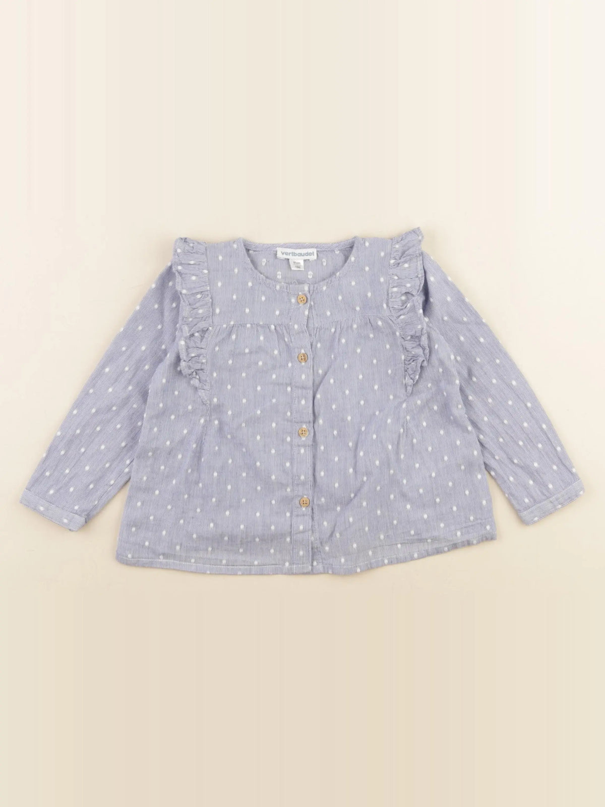 Vertbaudet - blouse bleu, blanc - 18 mois