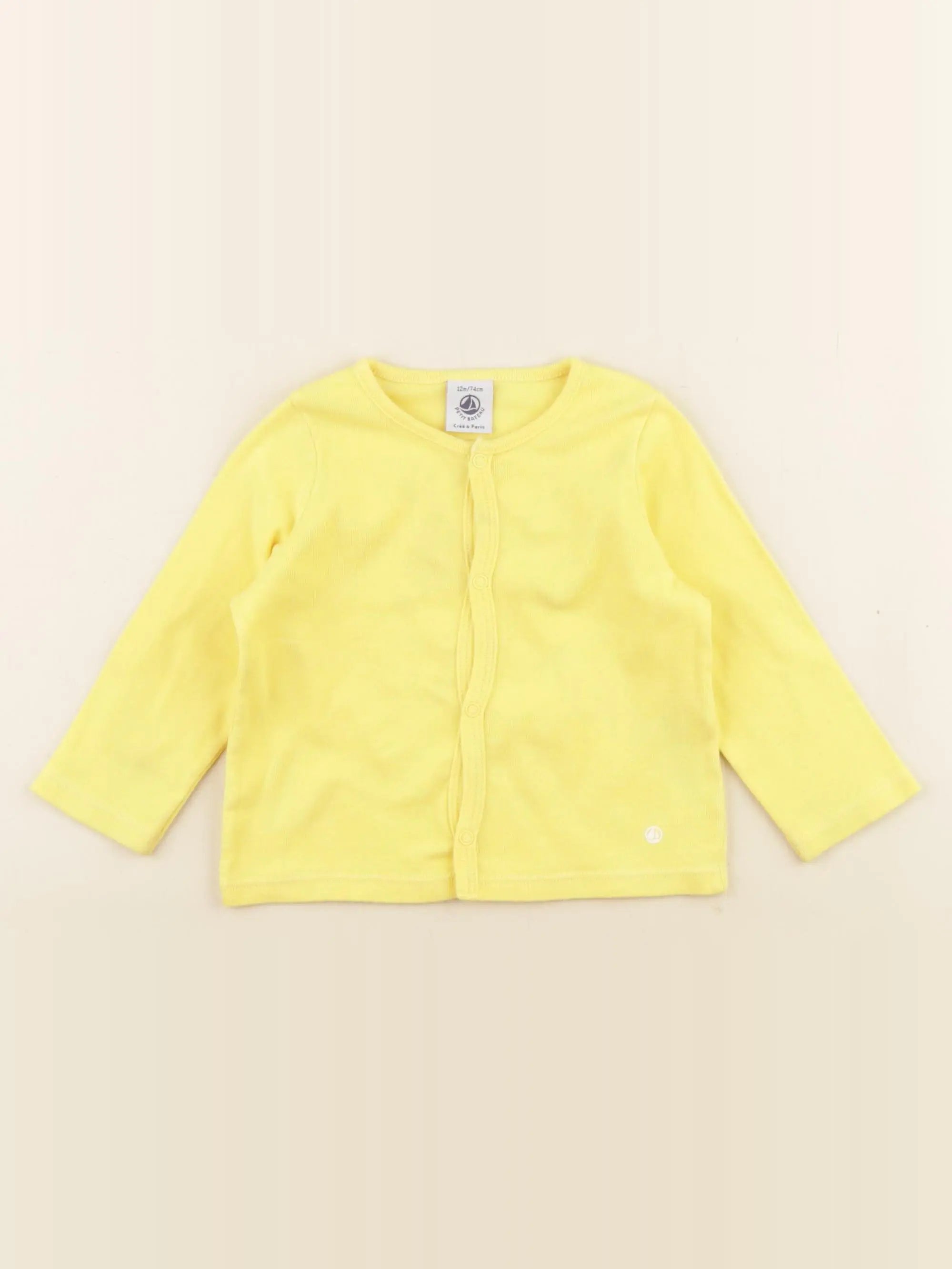 Petit Bateau - tee-shirt jaune - 12 mois