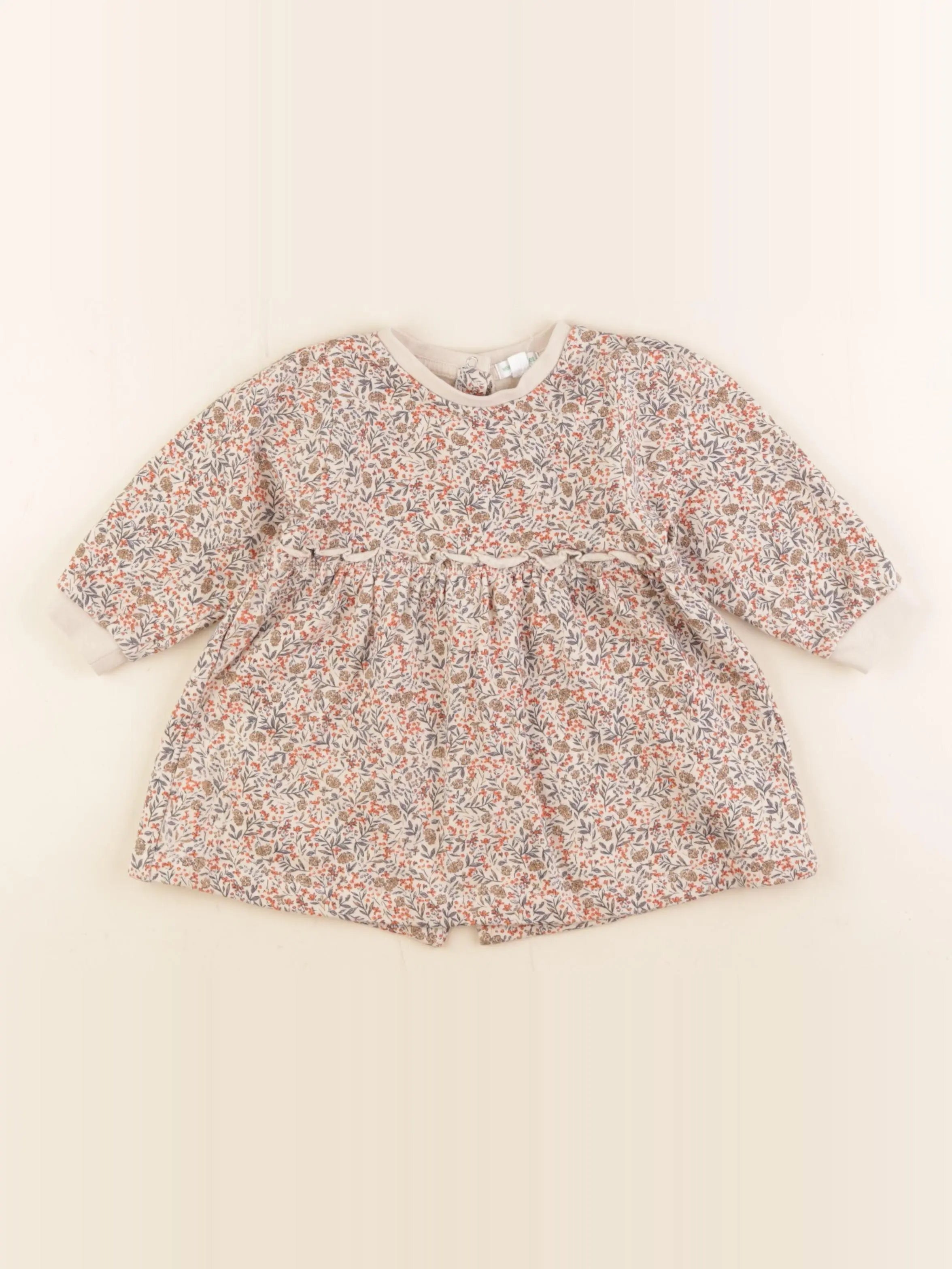 Vertbaudet - robe beige, marron - 12 mois