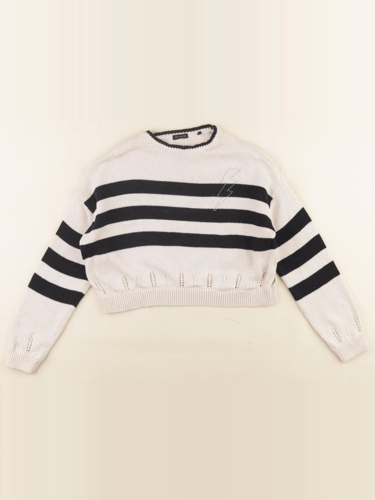 IKKS - pull beige, noir - 6 ans