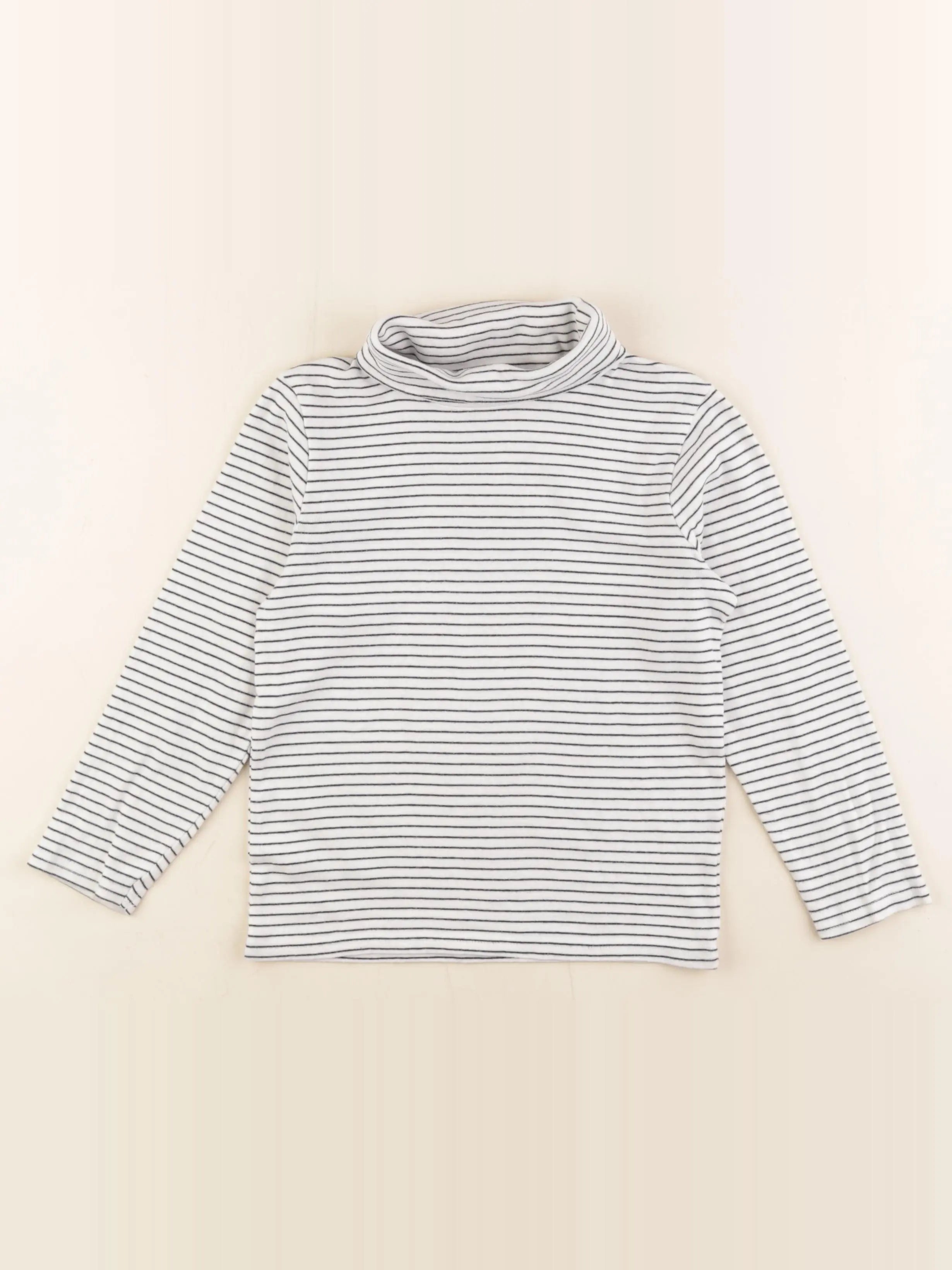 Vertbaudet - sous-pull blanc, bleu - 8 ans