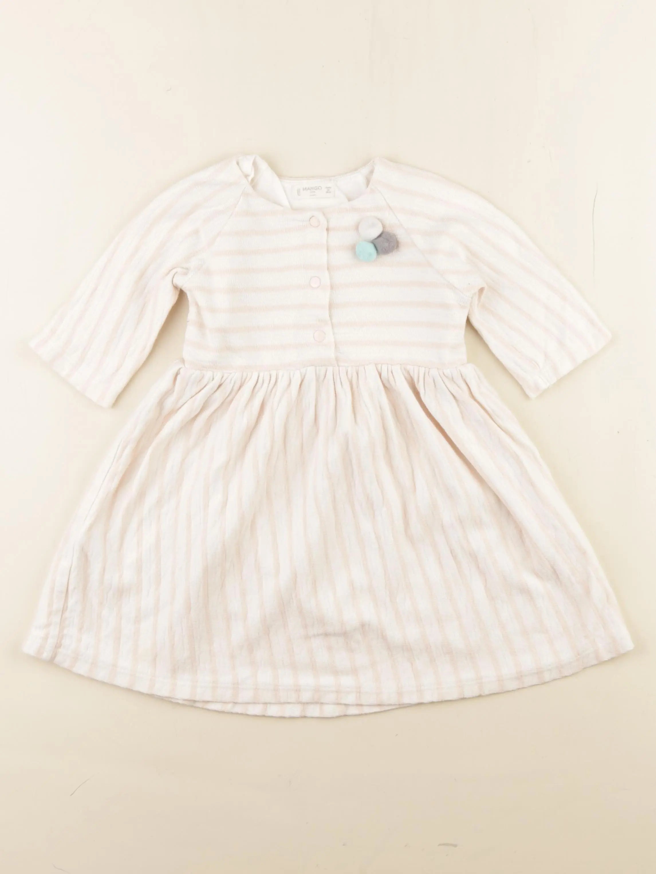 Mango - robe beige, rose - 2/3 ans