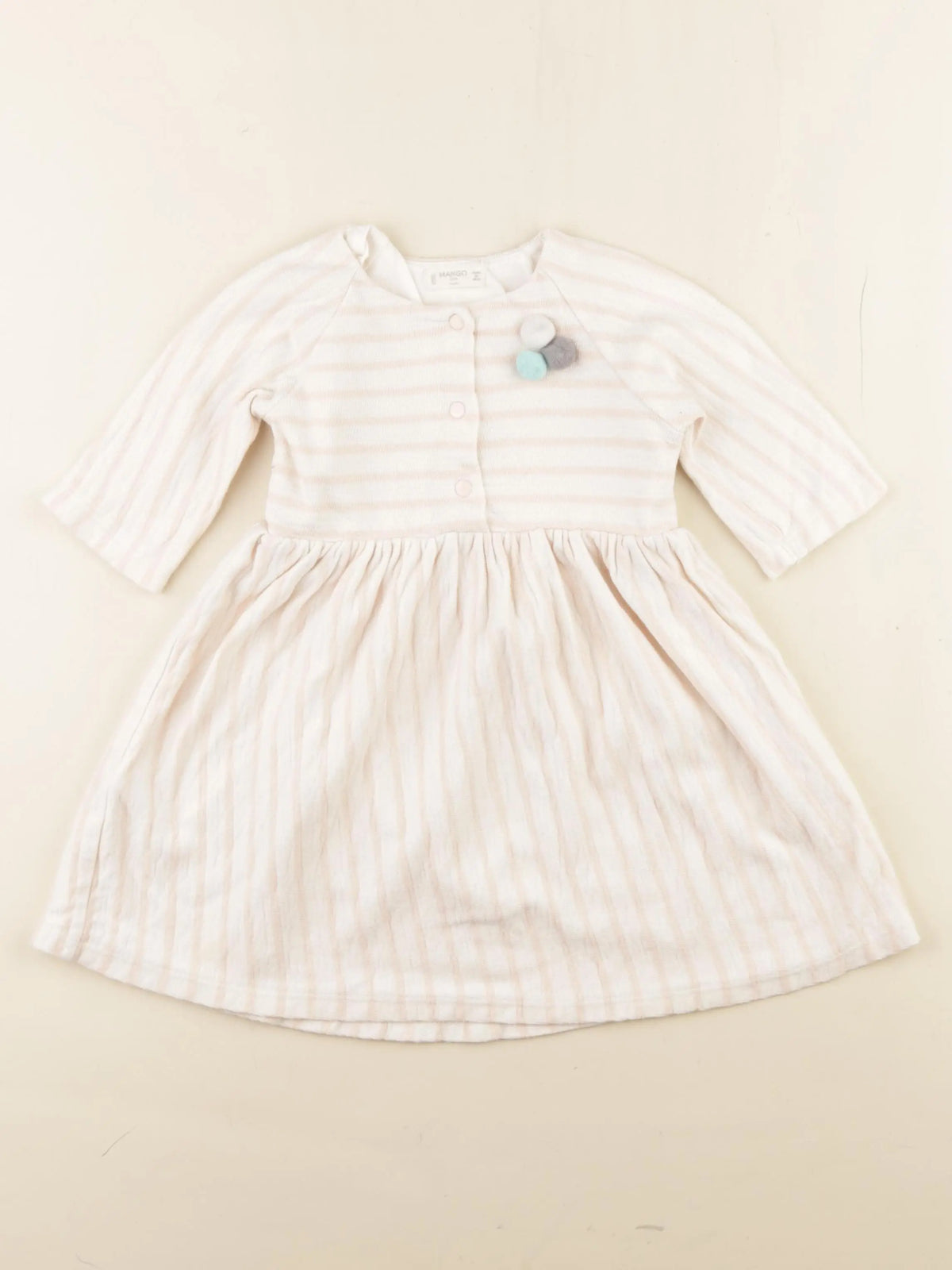 Mango - robe beige, rose - 2/3 ans