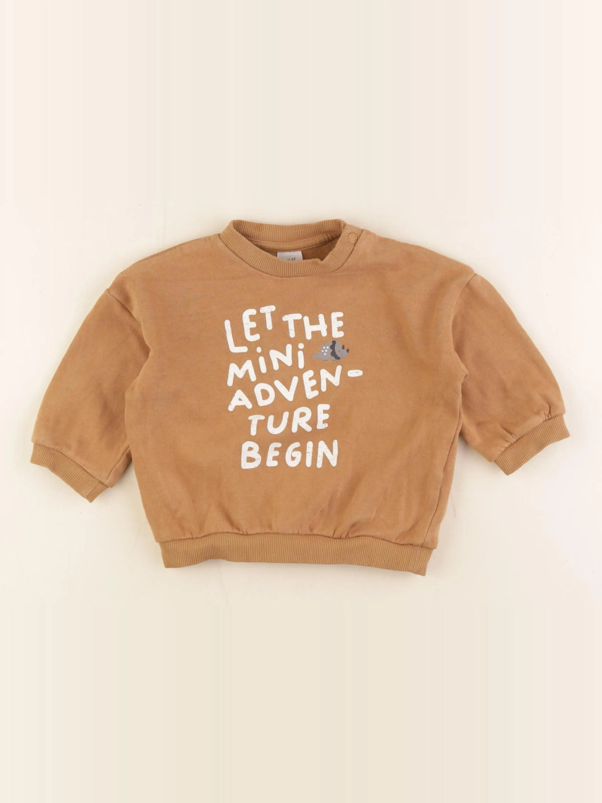 H&M - sweat marron - 6/9 mois