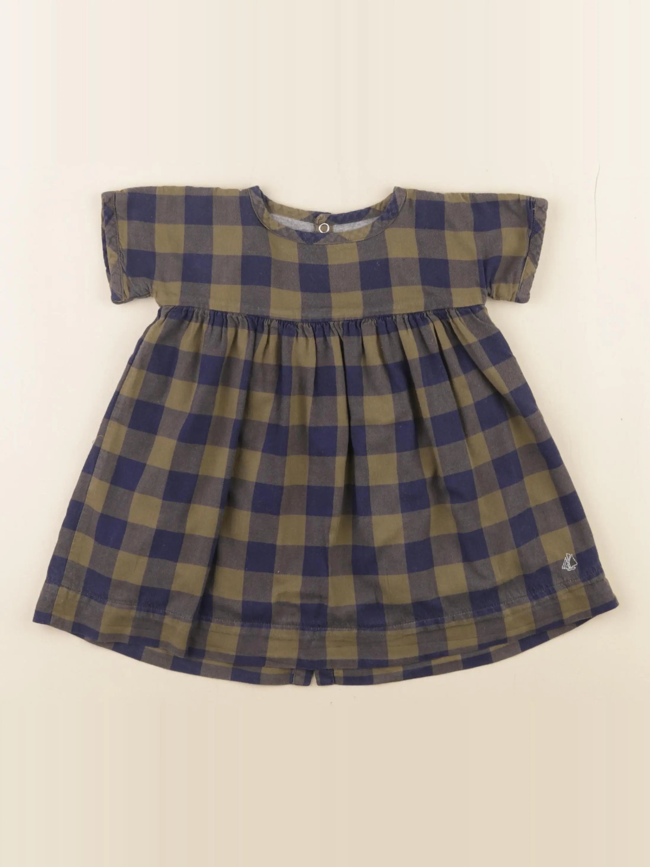 Petit Bateau - robe bleu, vert - 12 mois