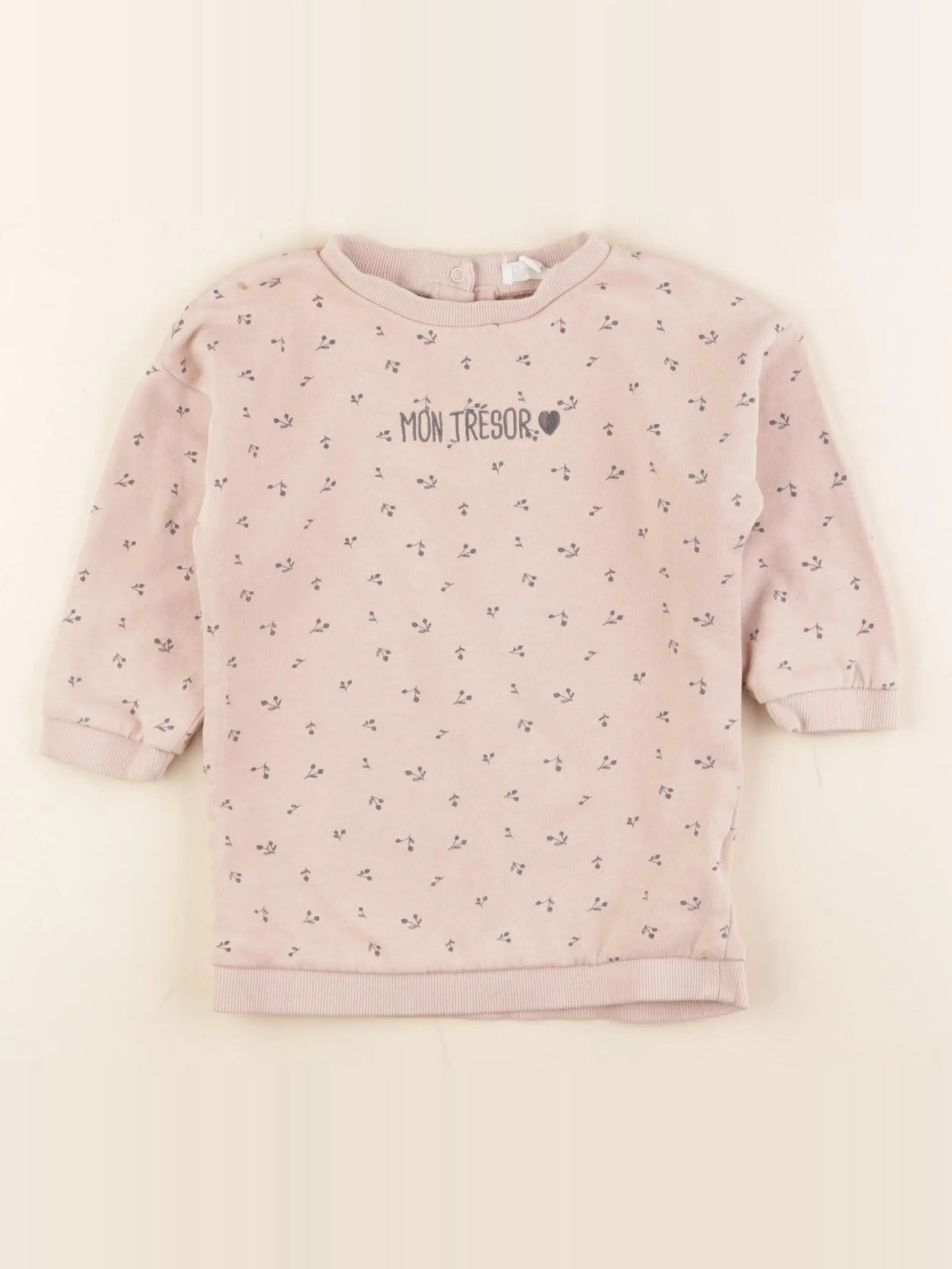 Vertbaudet - robe rose, gris - 24 mois