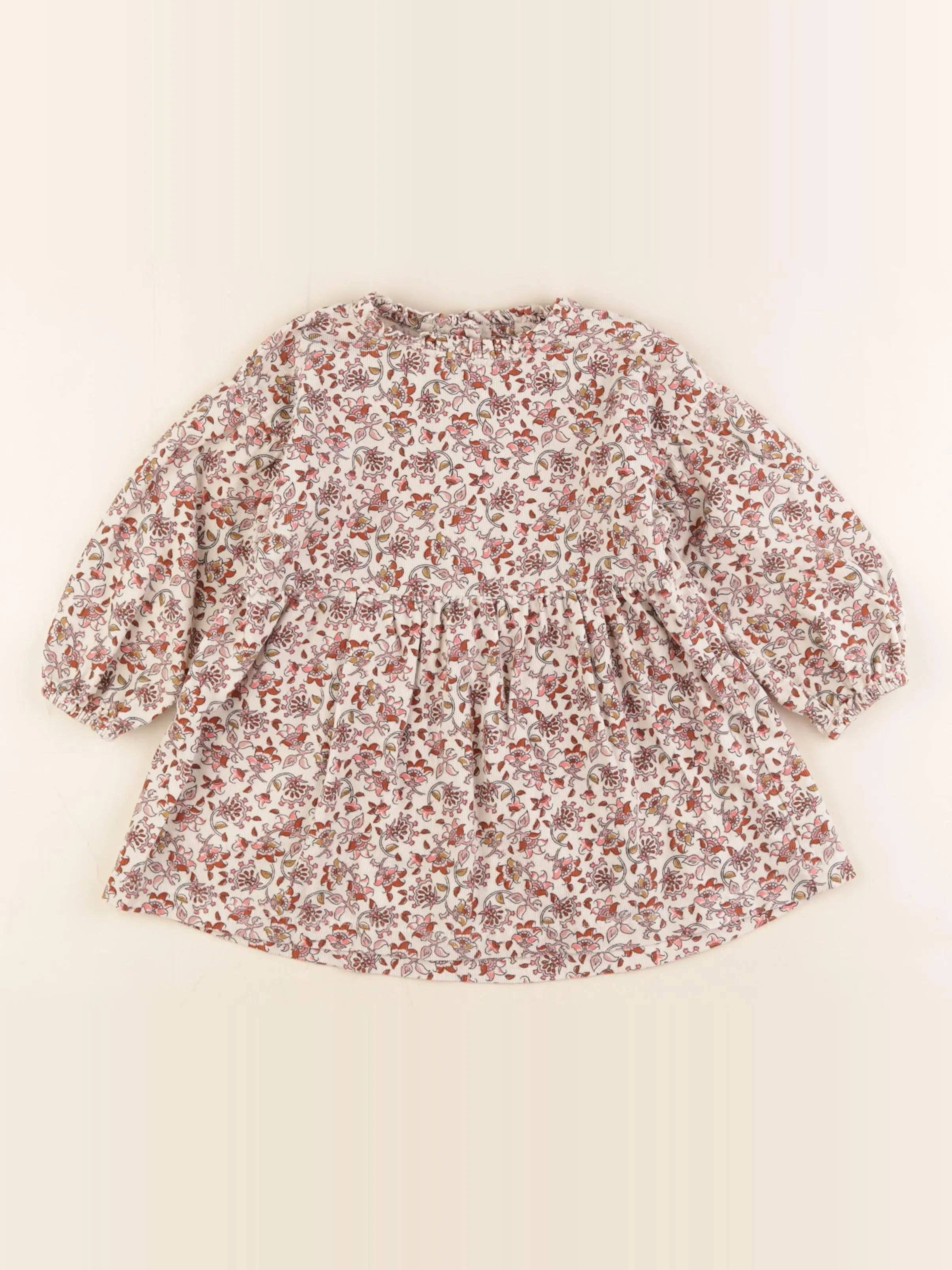 Vertbaudet - robe beige, marron - 24 mois