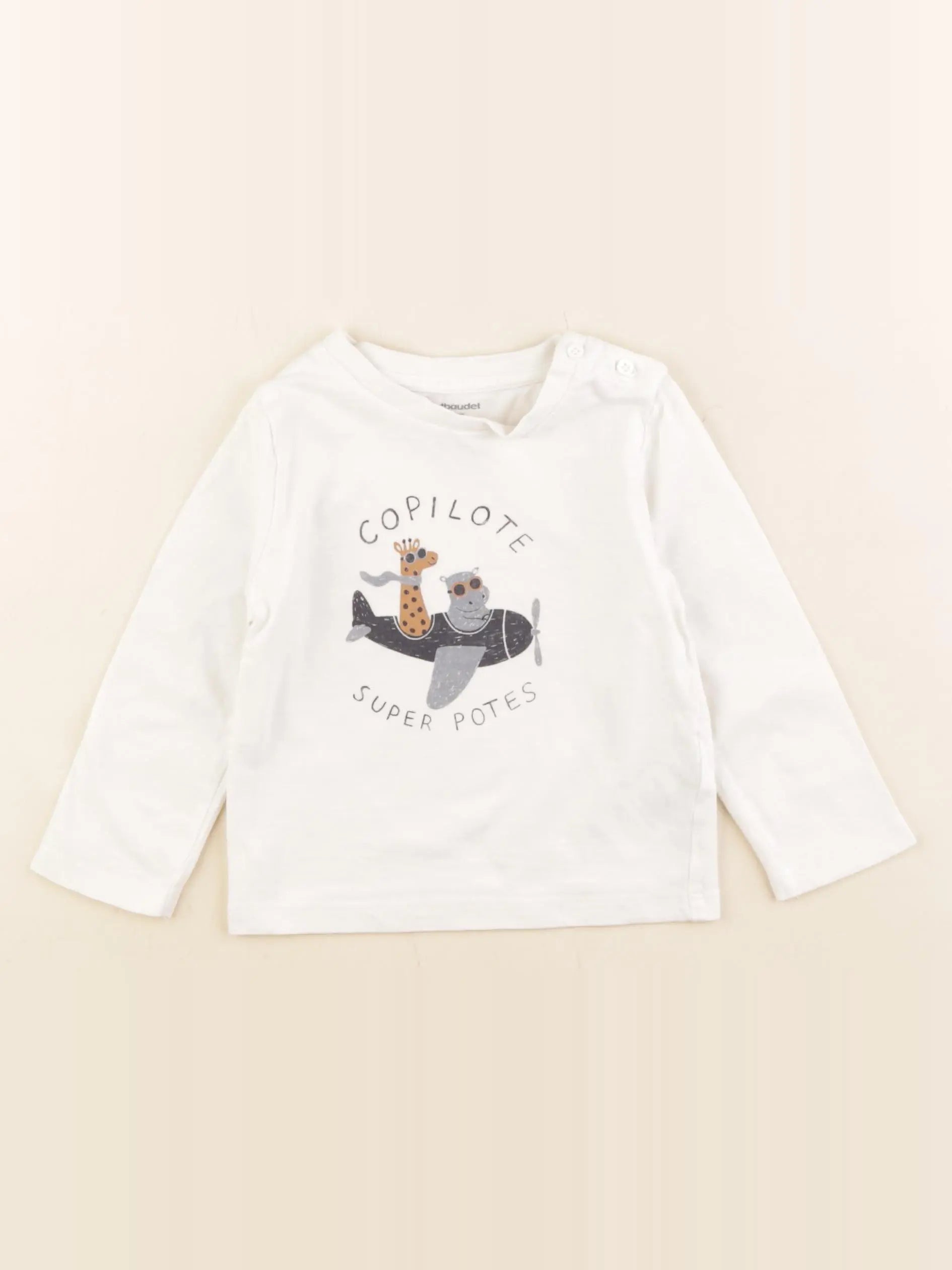 Vertbaudet - tee-shirt blanc - 12 mois