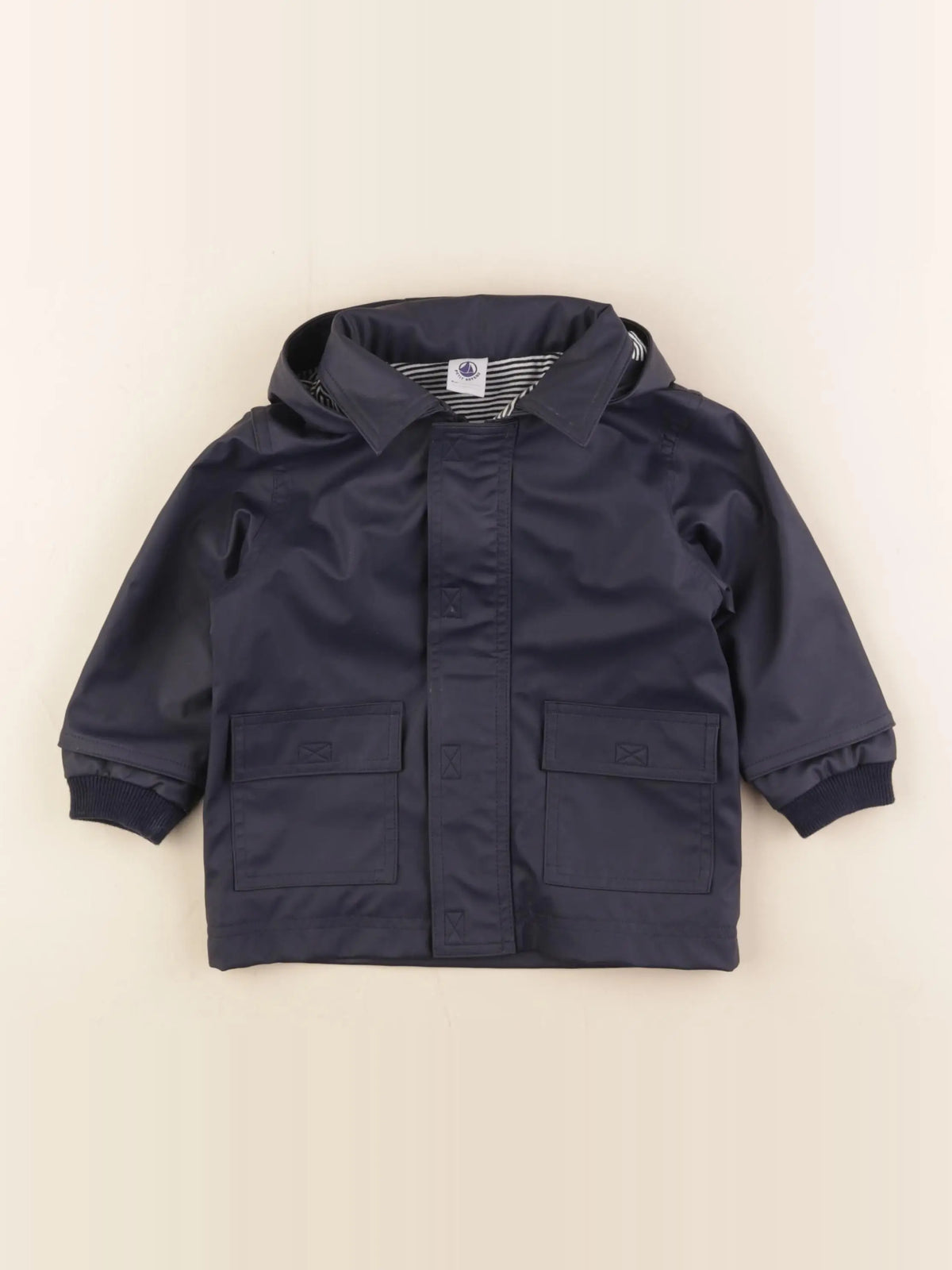 Petit Bateau - imperméable bleu - 12 mois