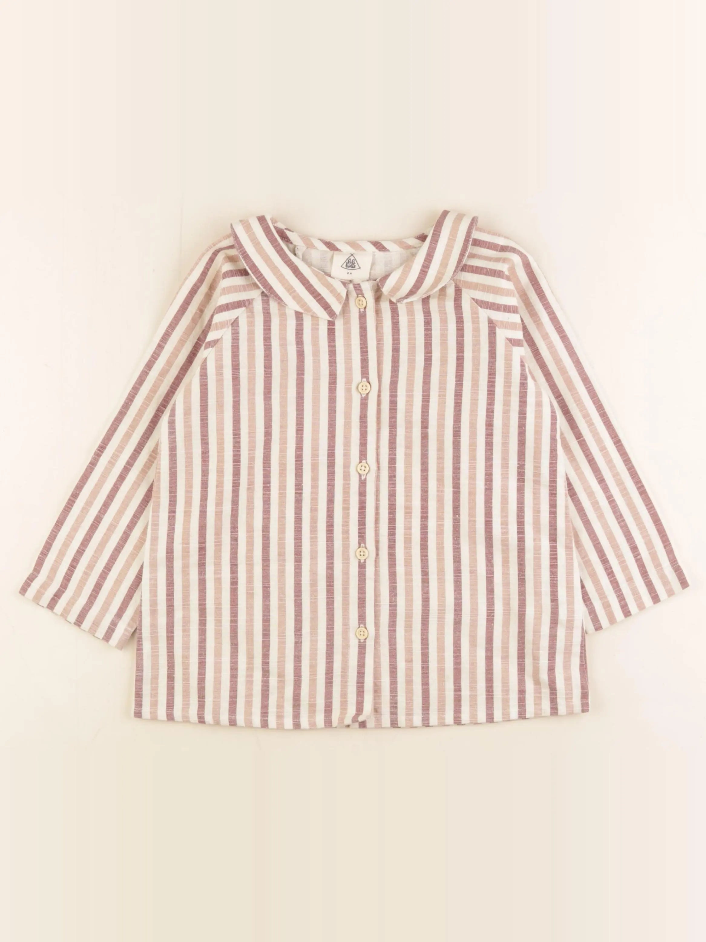 Lililotte - chemise beige, rose - 6 ans