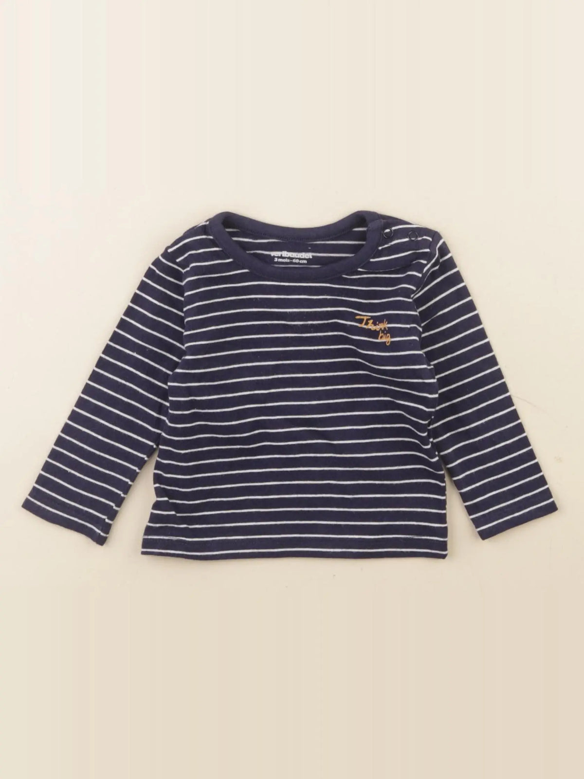 Vertbaudet - tee-shirt bleu - 3 mois