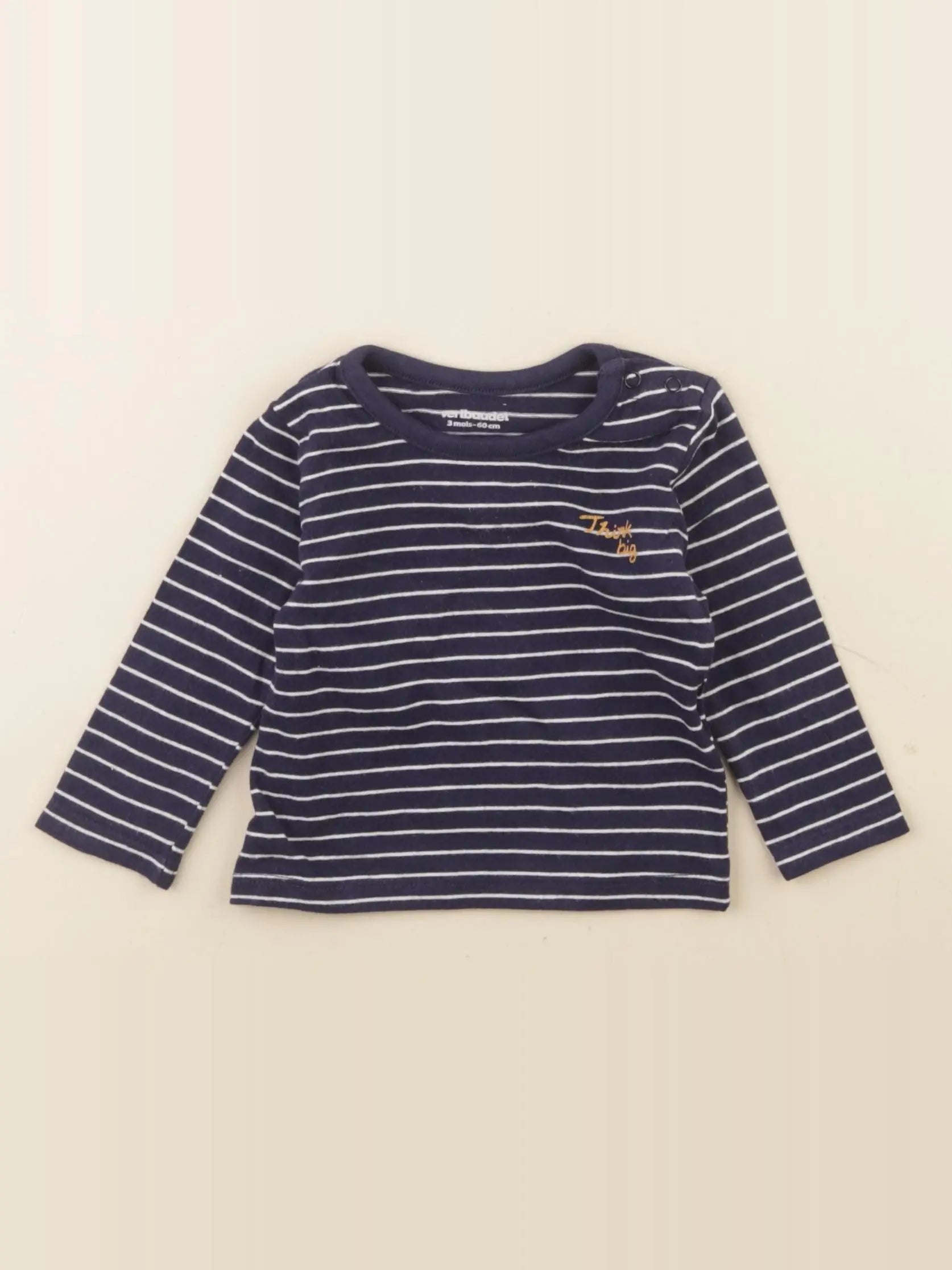 Vertbaudet - tee-shirt bleu - 3 mois