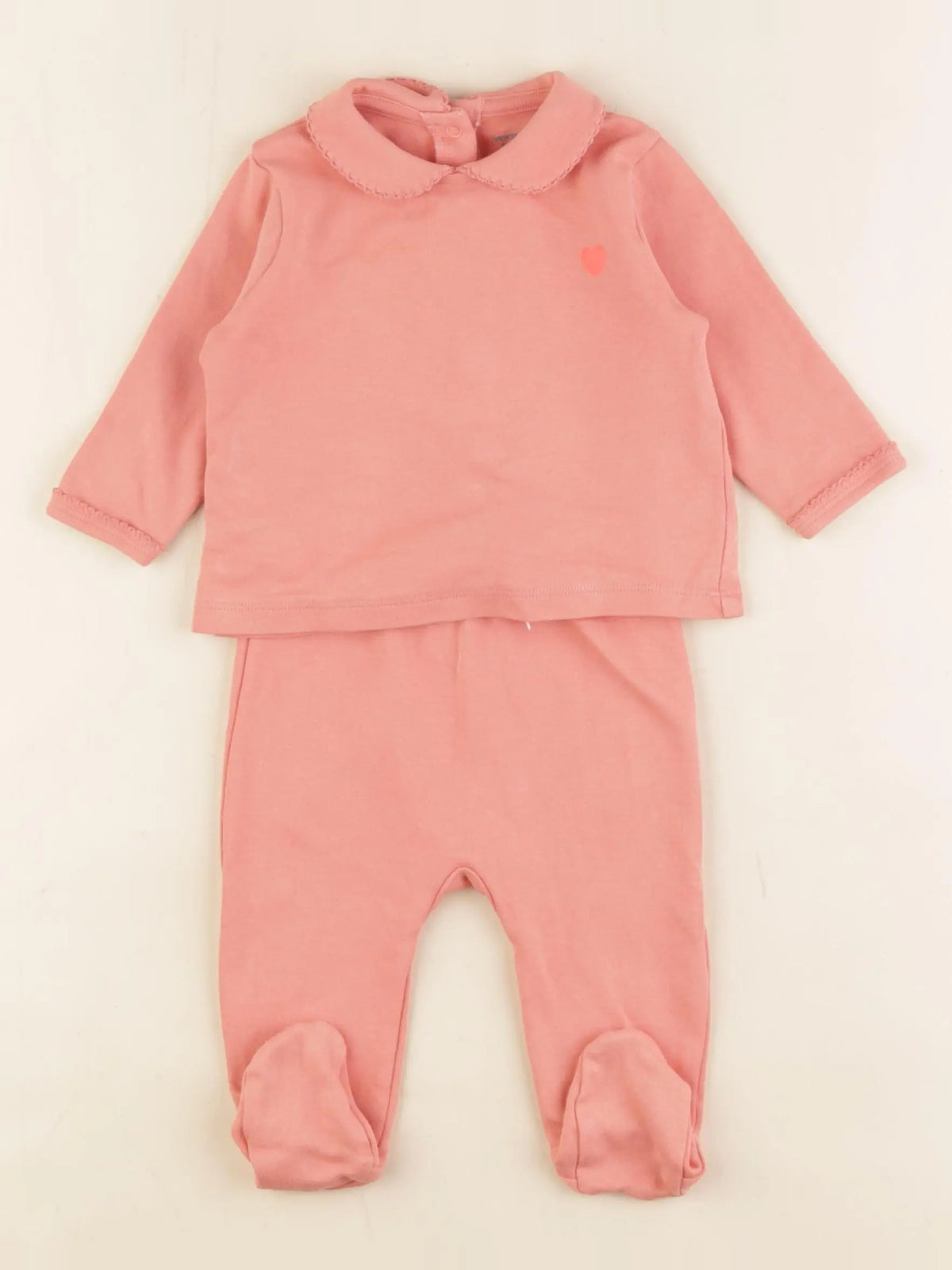 Vertbaudet - pyjama coton rose - 6 mois