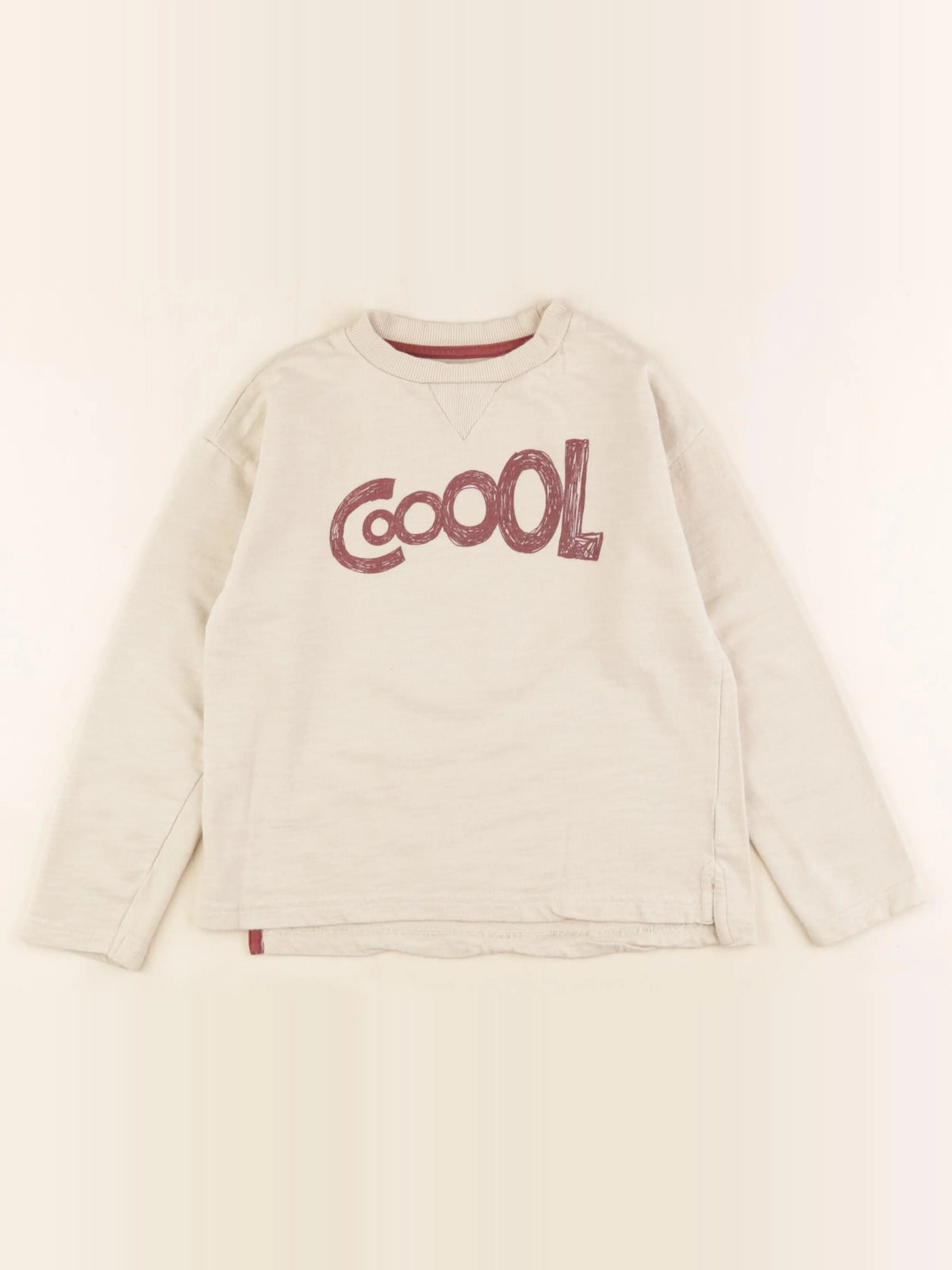 Vertbaudet - tee-shirt beige - 8 ans