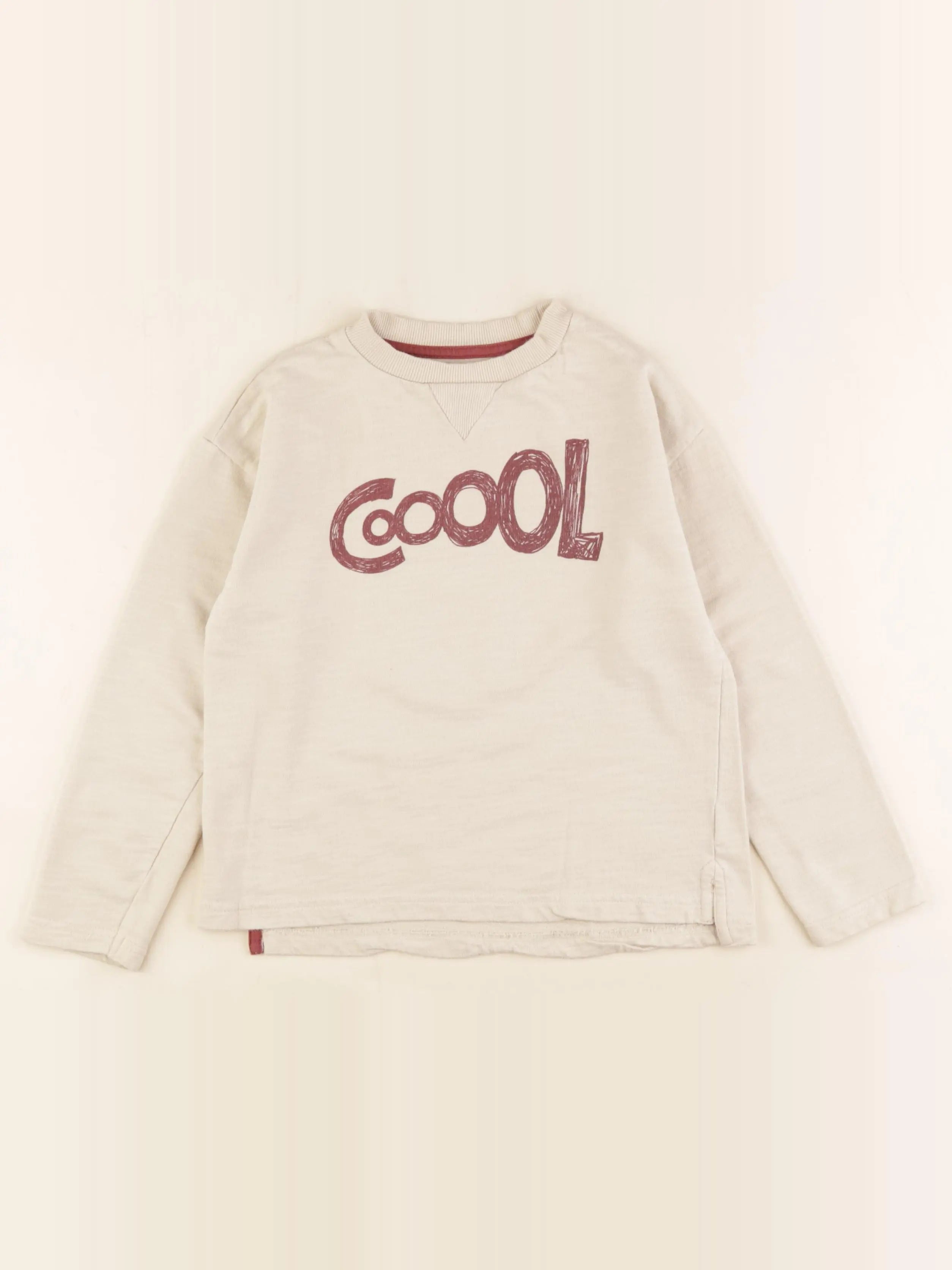 Vertbaudet - tee-shirt beige - 8 ans