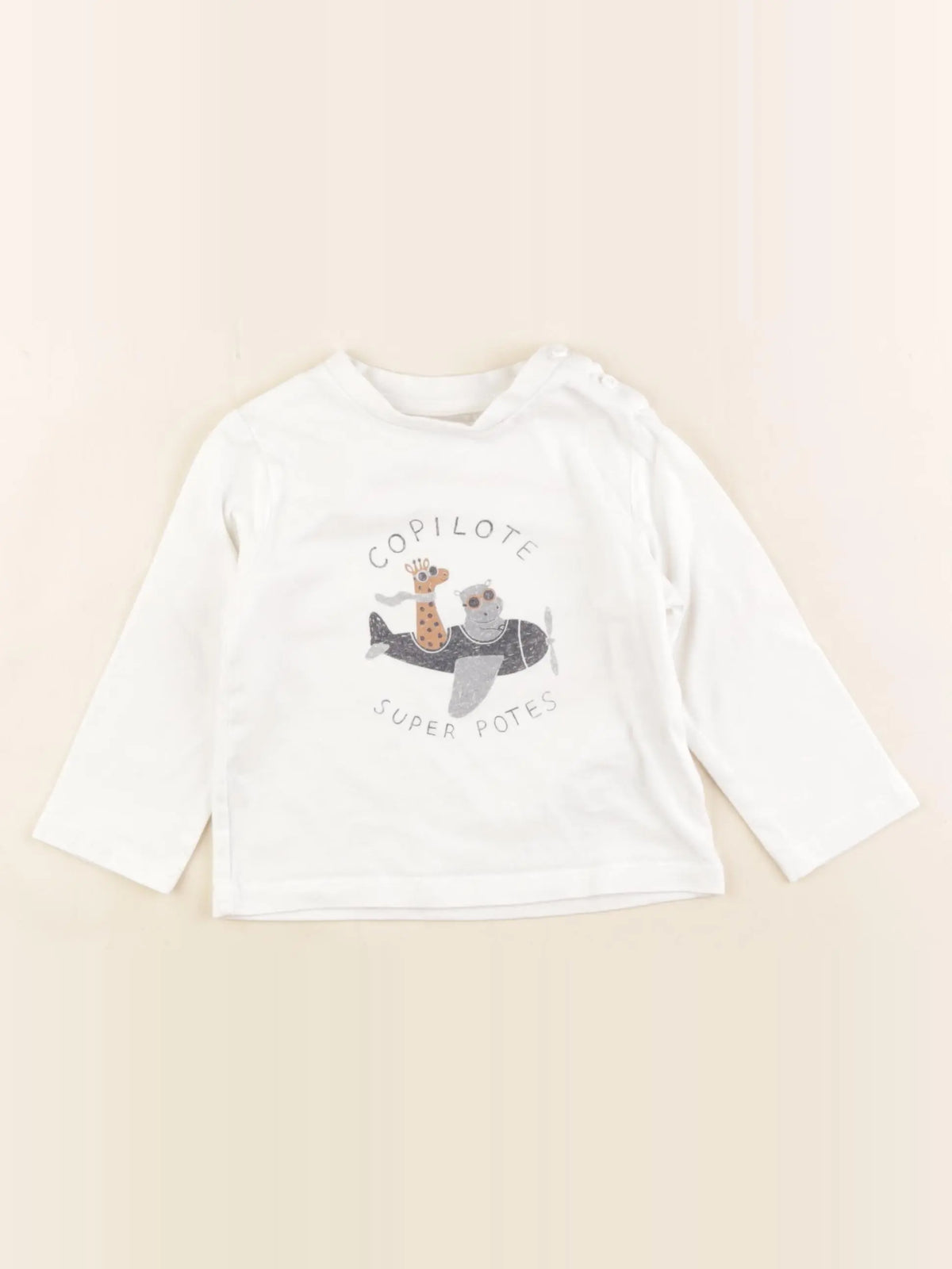 Vertbaudet - tee-shirt blanc - 12 mois