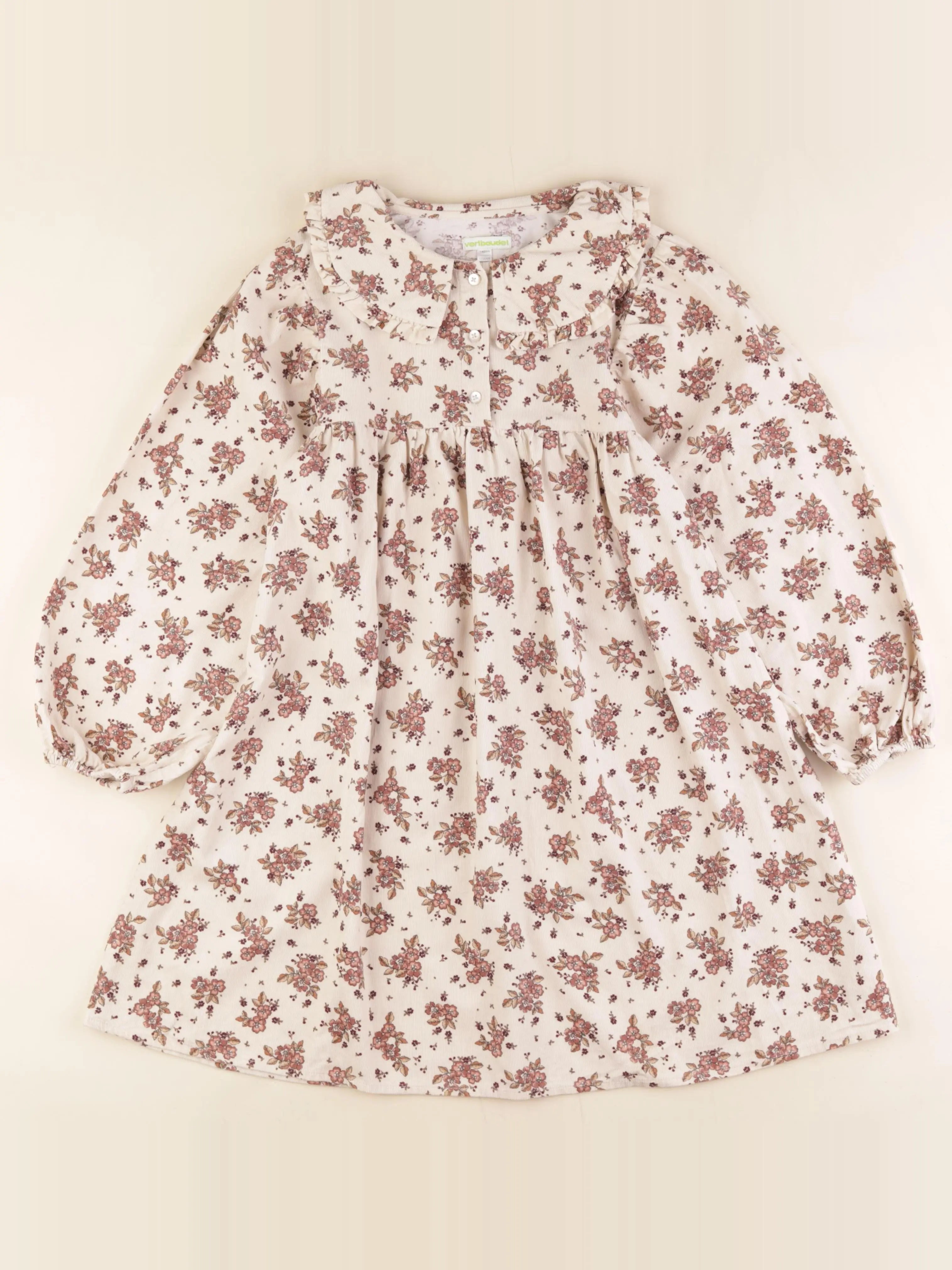 Vertbaudet - robe beige, marron - 10 ans