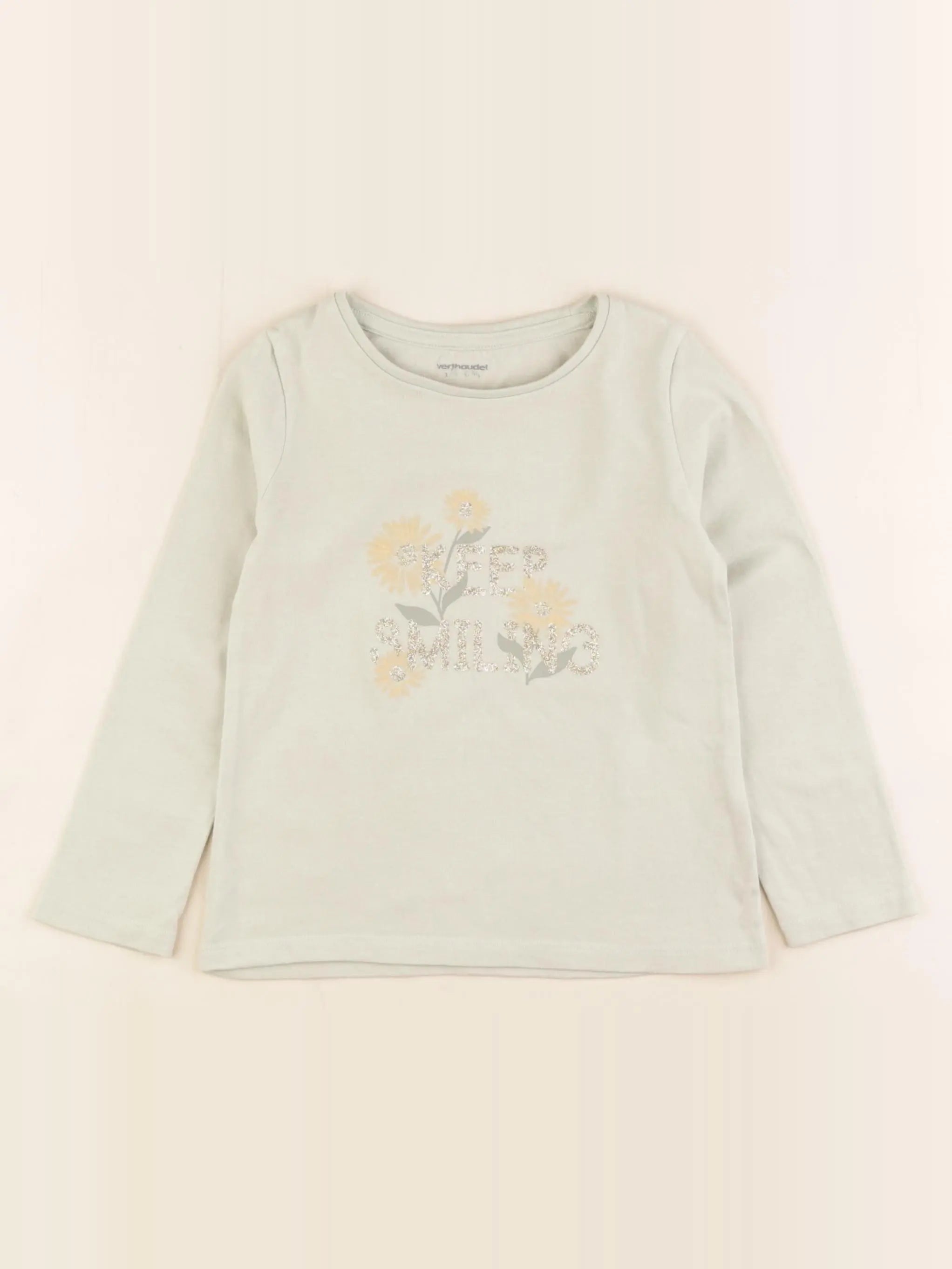 Vertbaudet - tee-shirt vert, or - 3 ans