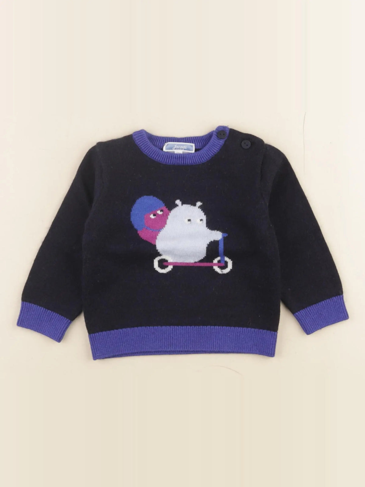 Jacadi - pull bleu - 12 mois
