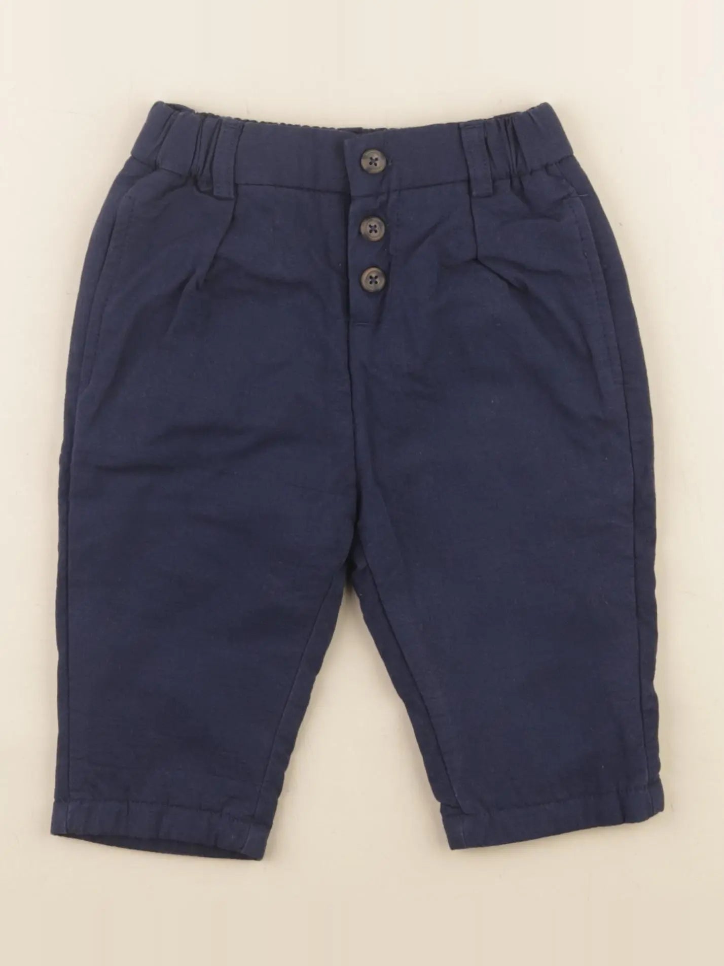Vertbaudet - pantalon doublé bleu - 9 mois