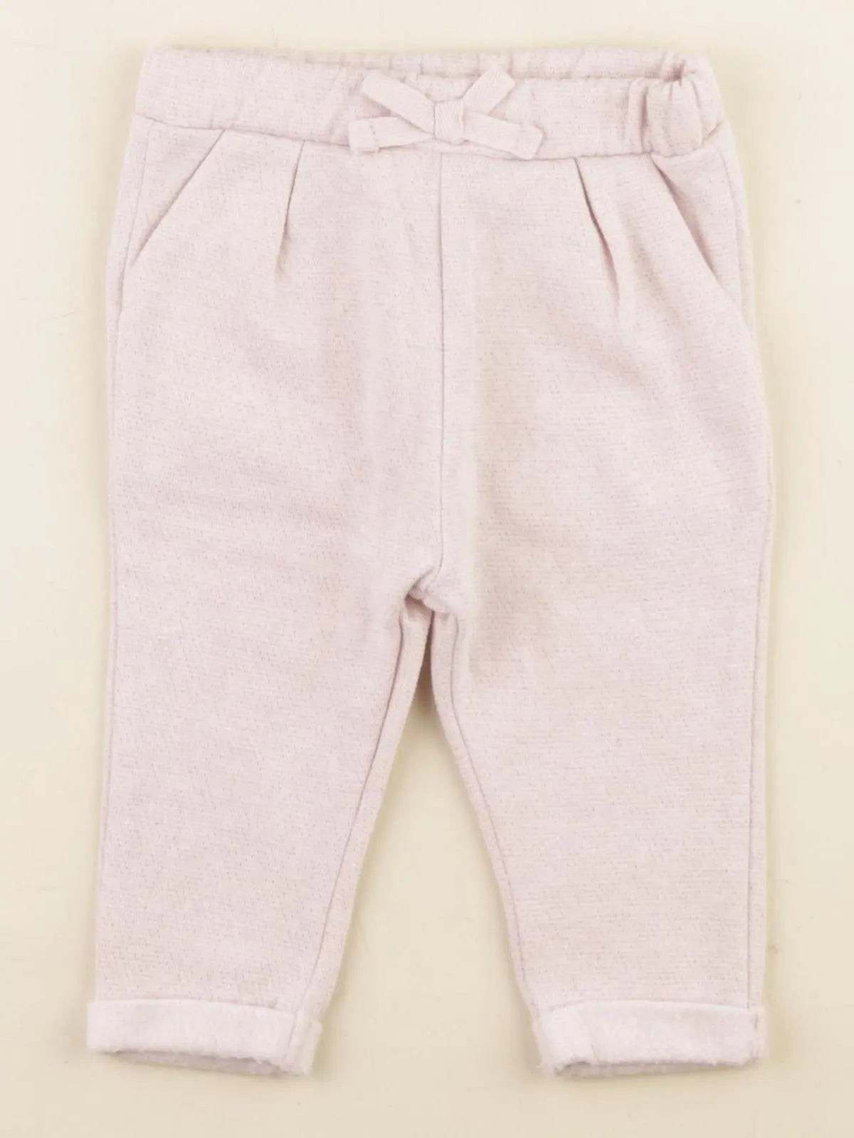 Vertbaudet - pantalon doublé rose - 9 mois